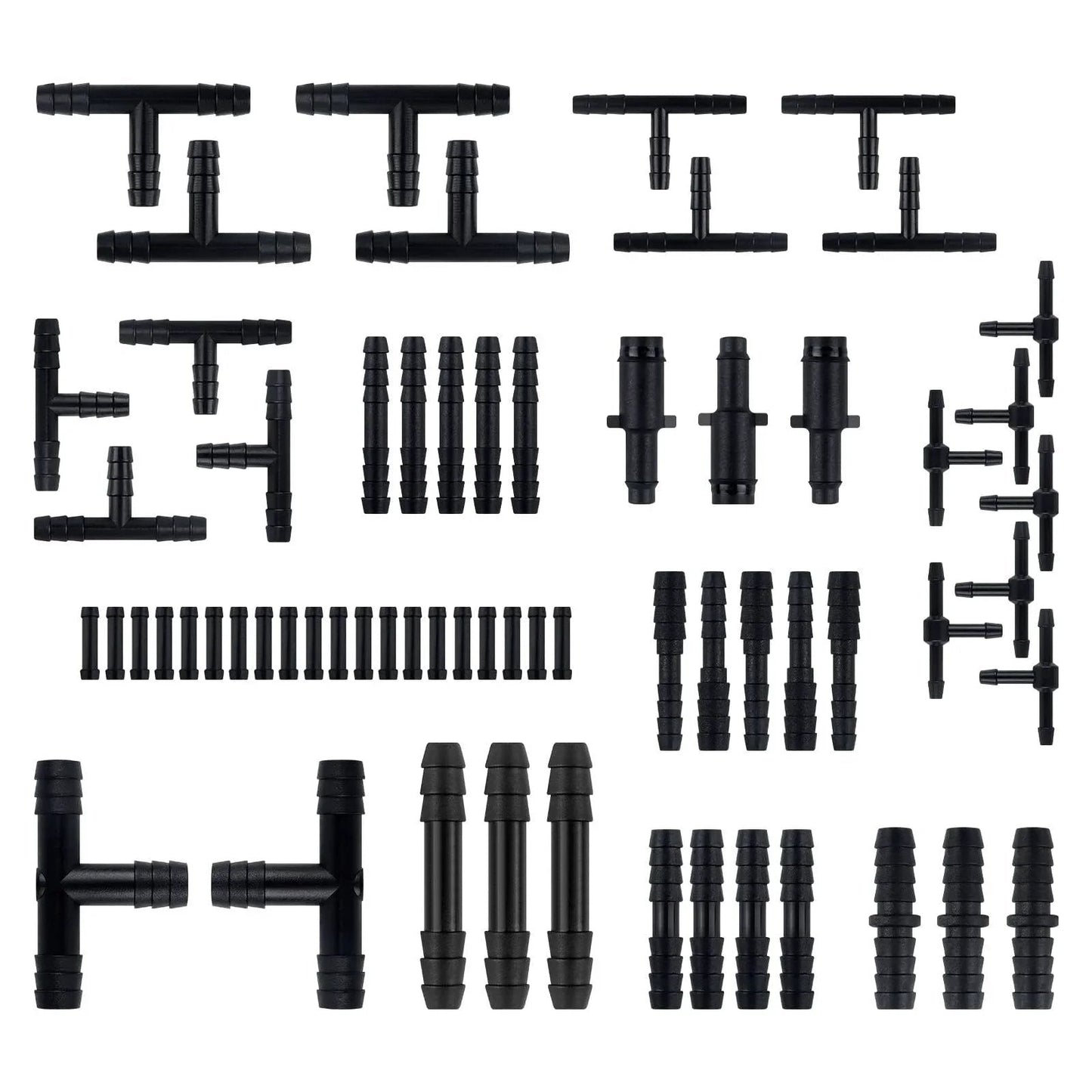 64 Piece Vacuum Line Connectors Kit Heat Resistant to 240C 460F Silicone Vacuum Hose Fittings Assortment With 12 Sizes