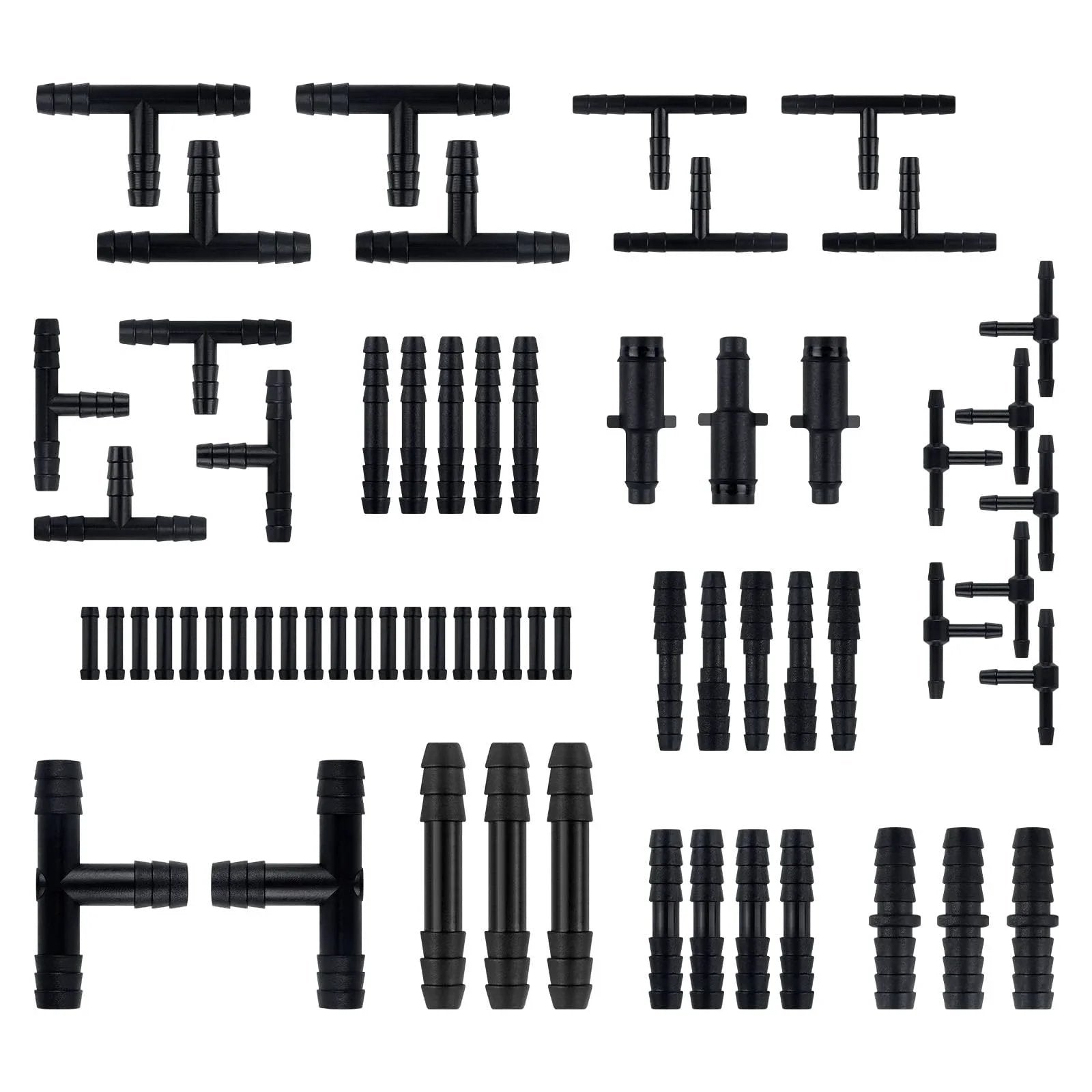 64 Piece Vacuum Line Connectors Kit Heat Resistant to 240C 460F Silicone Vacuum Hose Fittings Assortment With 12 Sizes