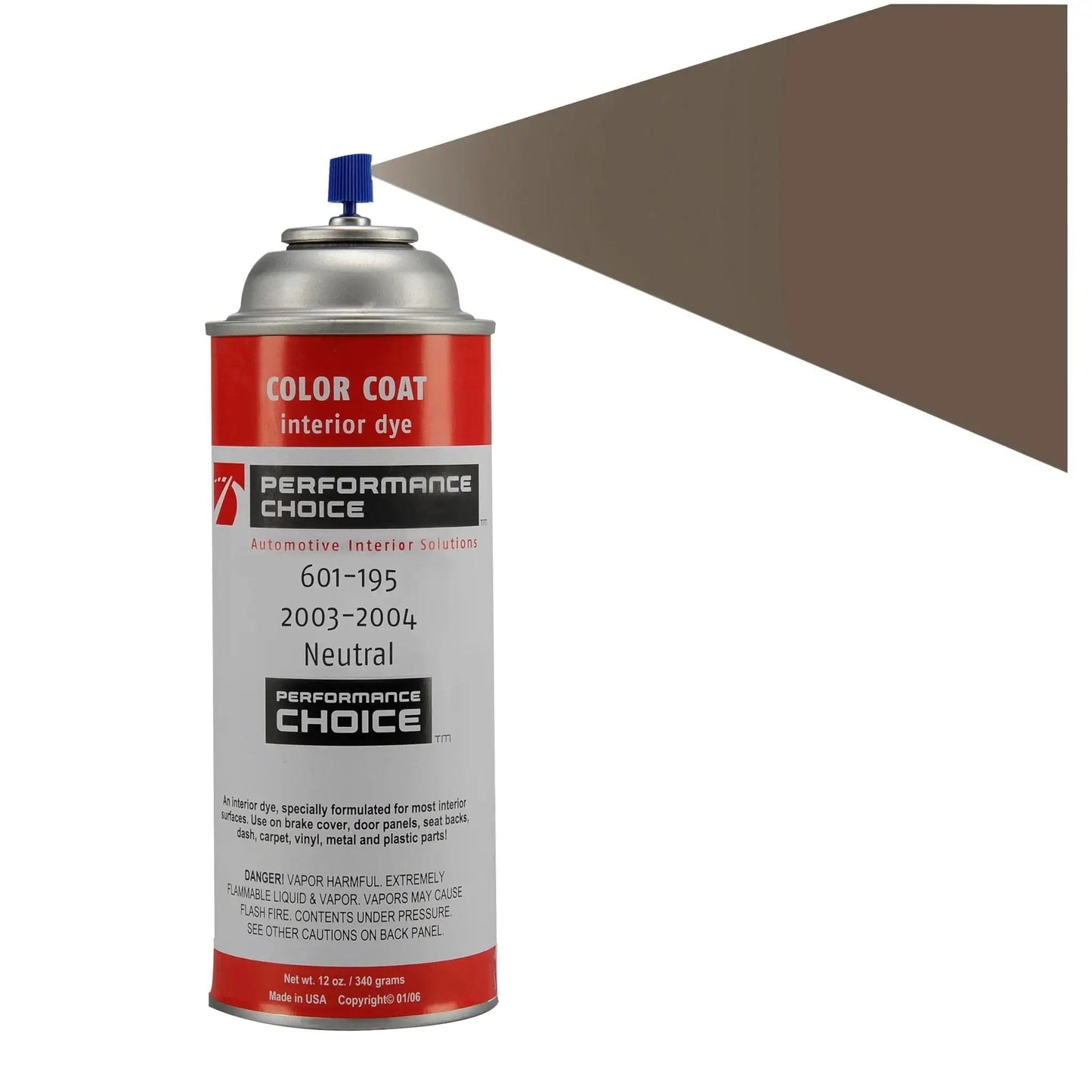 Dark Neutral Interior Paint For 2003-2004 Corvette C5 Panels And Trim 12oz can shown with spray sample.