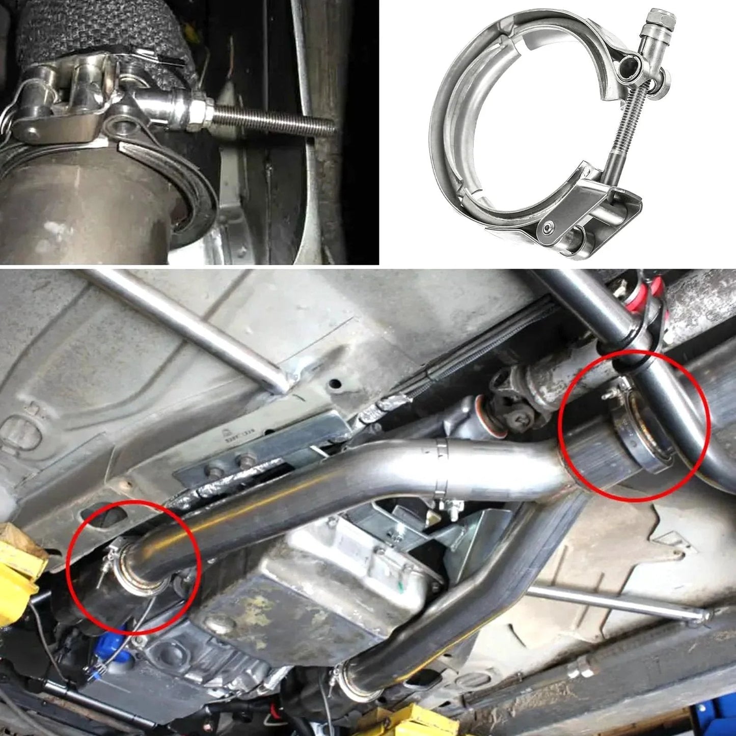 2.75 Inch Quick Release V Band Clamp Stainless Steel 304 for exhaust pipe flanges and intercooler piping installation