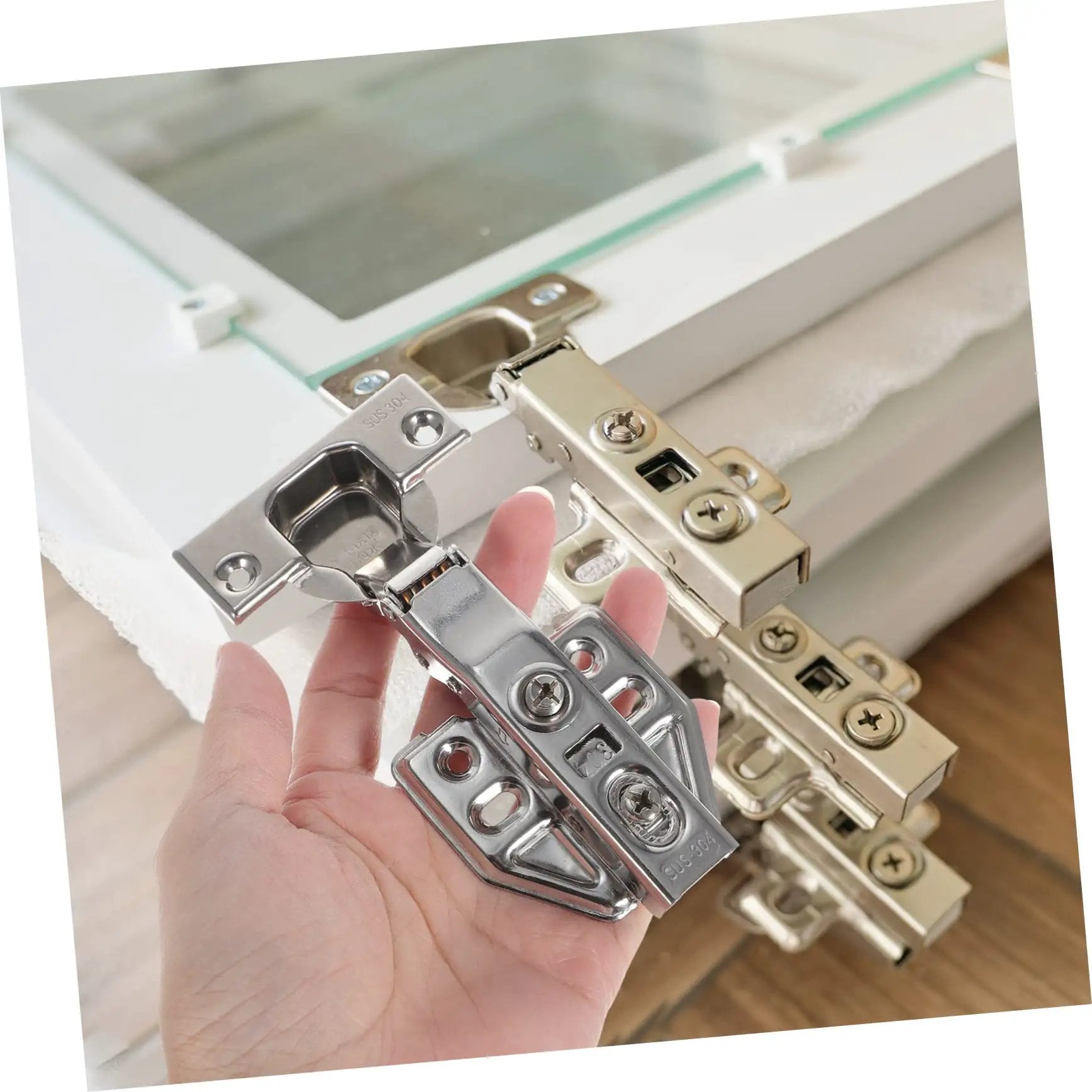 Stainless Steel Hidden Door Hinge With Soft Close Mechanism For Kitchen And Bathroom Cabinets Built To Last Durable Material