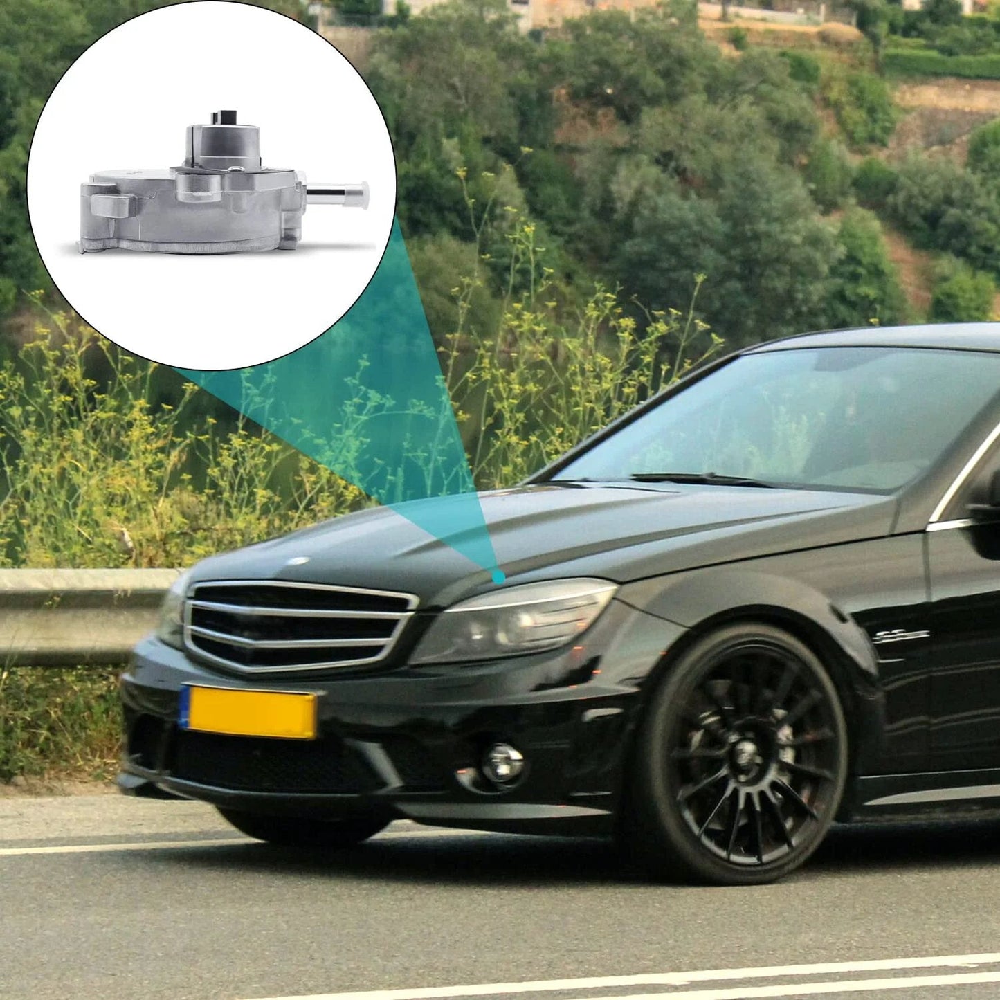 Vacuum Pump OE Replacement For Mercedes C250 SLK250 W204 R172 1.8L Engine, Durable Metal Construction installed in car