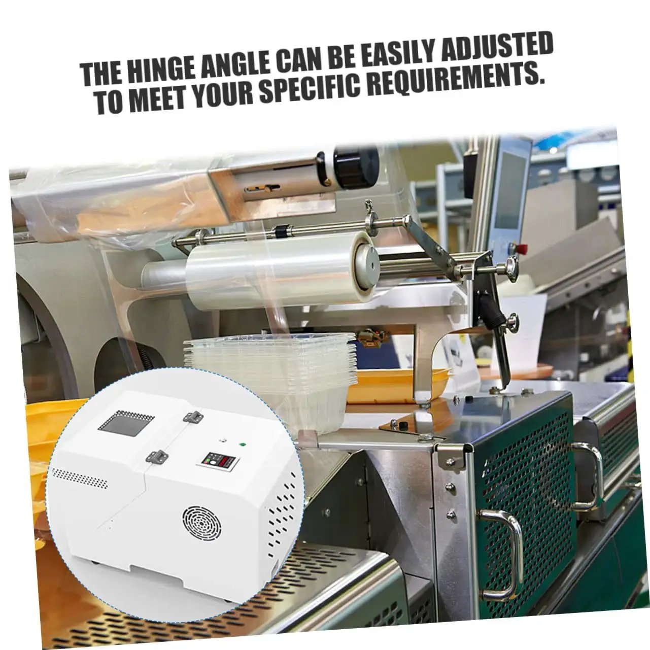 Packaging machinery with adjustable hinge and silent soft close cabinet door hinge replacement in a factory setting by LIFKOME