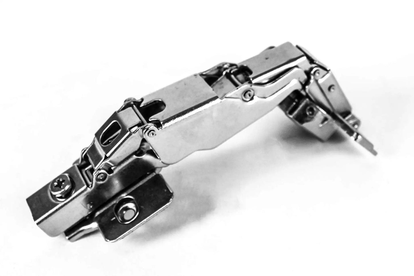 Concealed Hydraulic 165 Degree Frameless Cabinet Door Hinges With Adjustable Mounting Easy Install Soft Closing Nickel Plated Steel