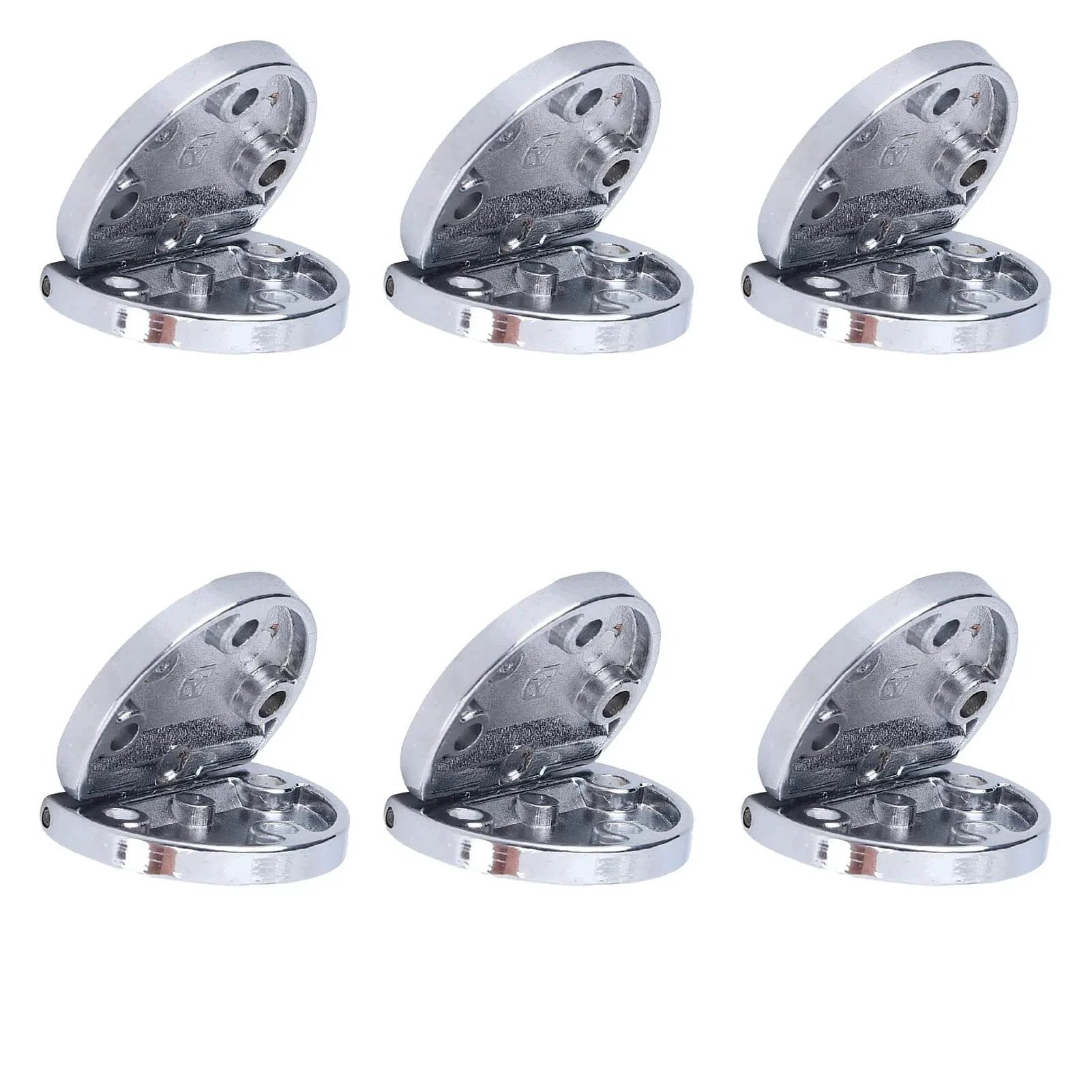 6 Pcs Zinc Alloy Flip Door Hinges 90 Degree Folding Butt Hinges For Table Desk Wardrobe Durable Hardware, pack of six shown open