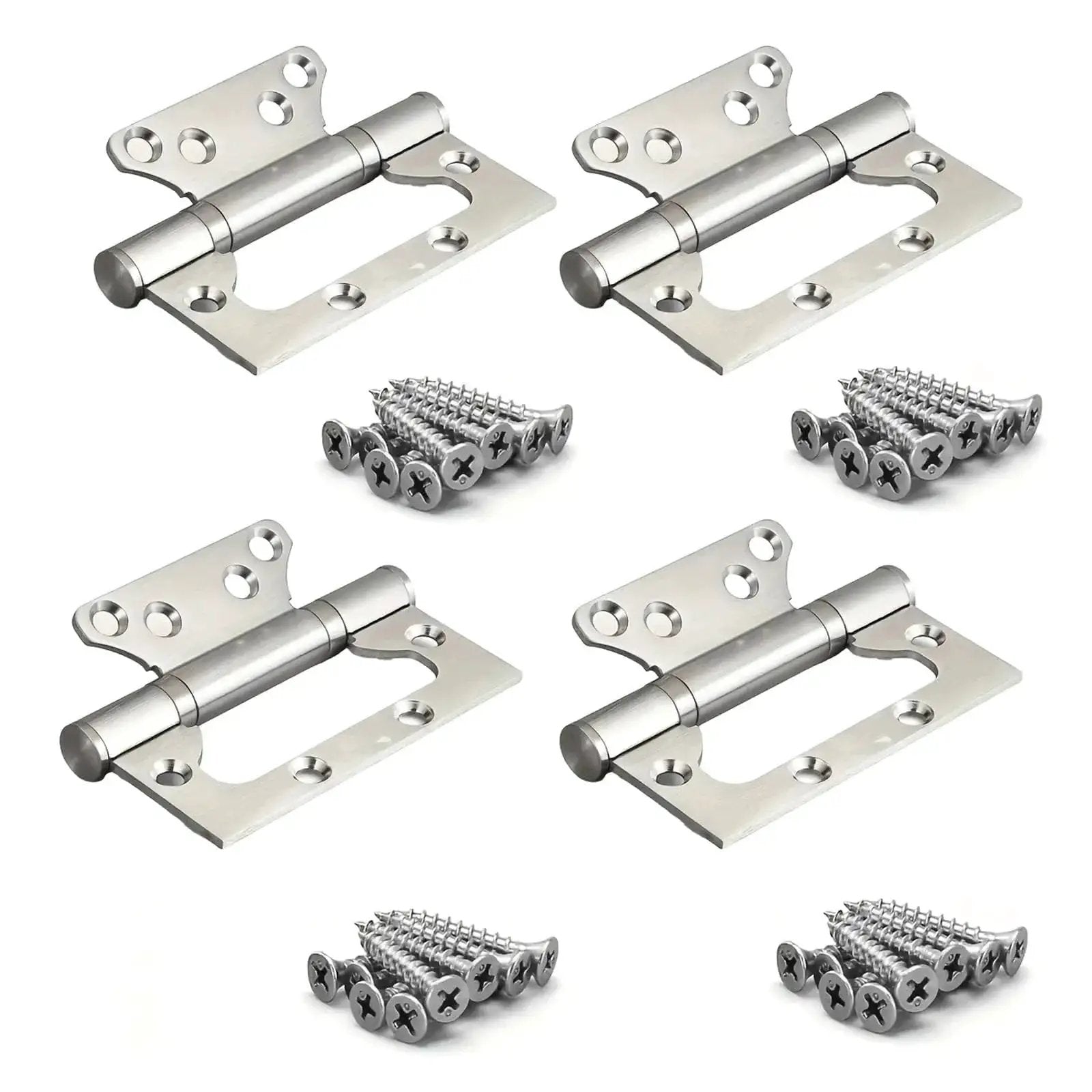 4 Pack Heavy Duty Silent Thickened Door Hinges with screws for general doors, showcasing durable build and sleek design for easy installation
