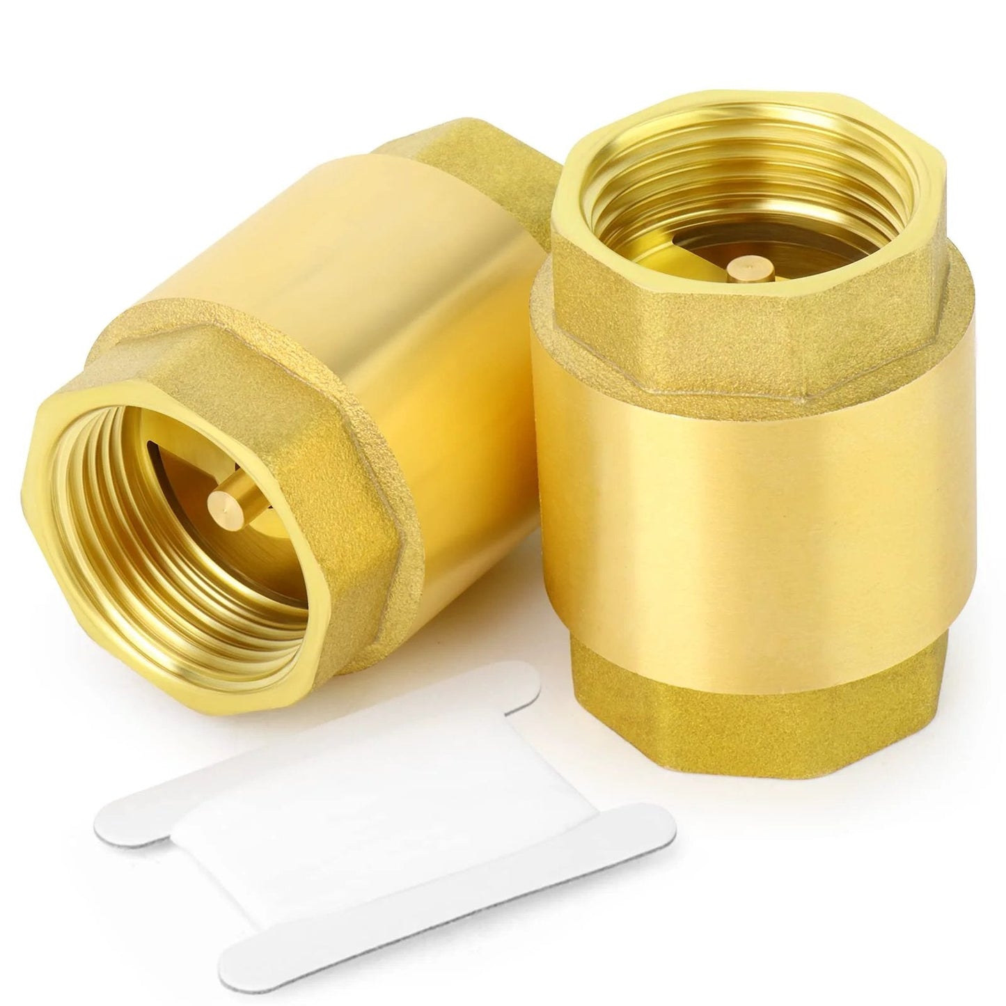 2 Pack Brass Check Valves 1 Inch Female Thread Backflow Prevention One Way Valve For Plumbing, Corrosion Resistant Brass Body With Stainless Steel Spring, Rated Up To 200 PSI, Ideal For Water Lines