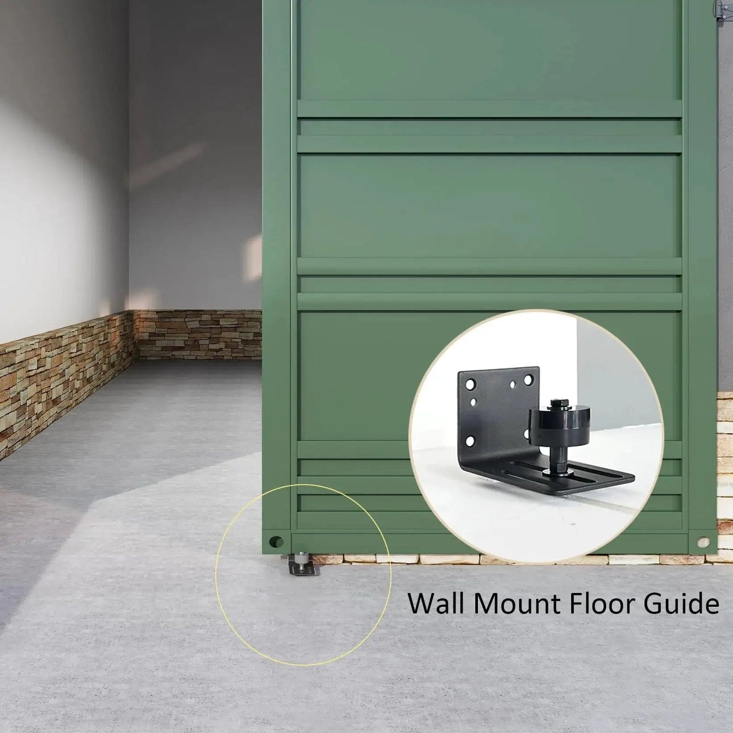 Heavy Duty Exterior Sliding Barn Door Roller Kit For Outdoor Use With Rolling Rollers 450 Lbs Capacity Powder Coated Black 2 Packs Anti Corrosion Galvanized Steel Hardware wall mount view
