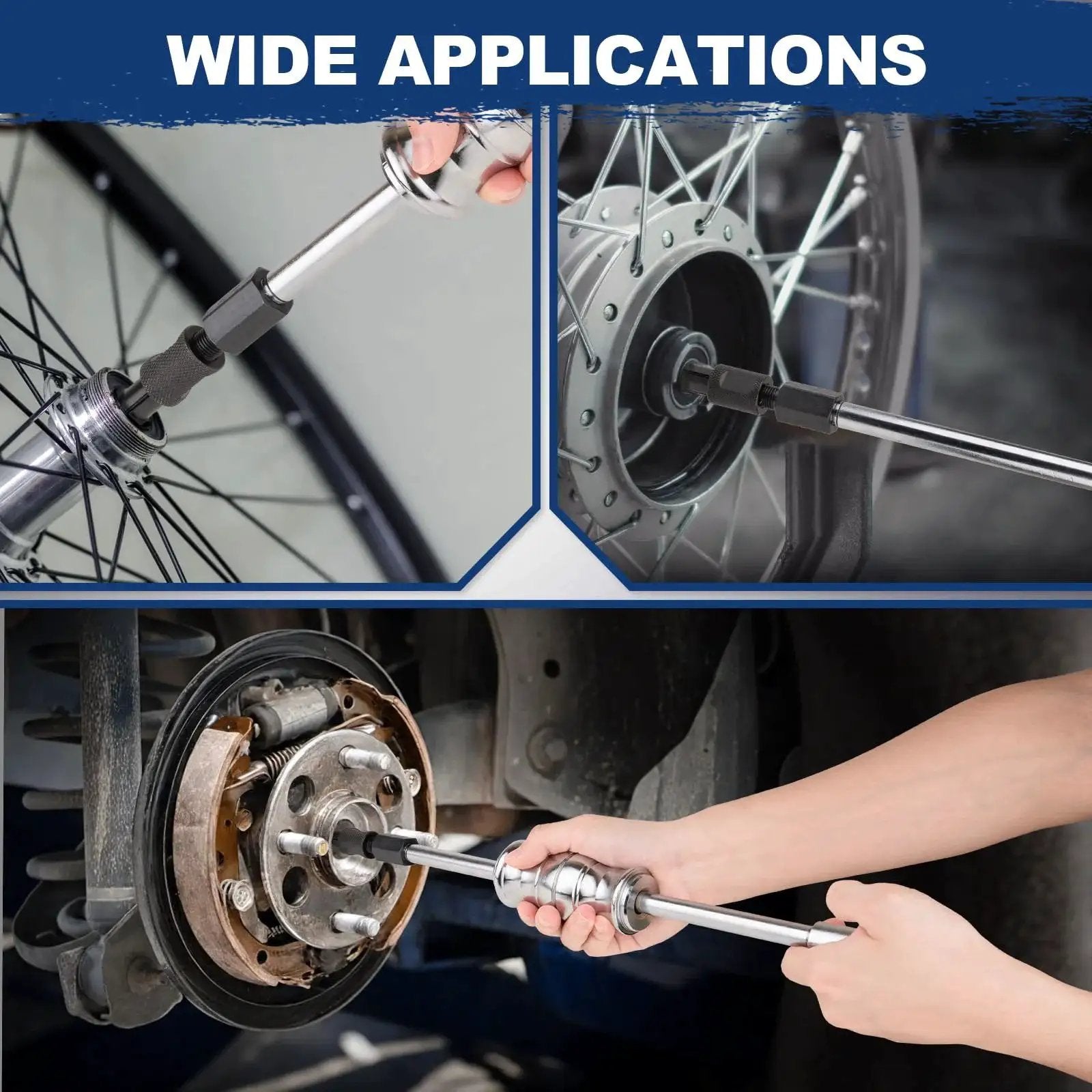 Blind Hole Bearing Puller Set With Slide Hammer And Expandable Collets 8 To 32 Millimeters used on motorcycle and car bearings