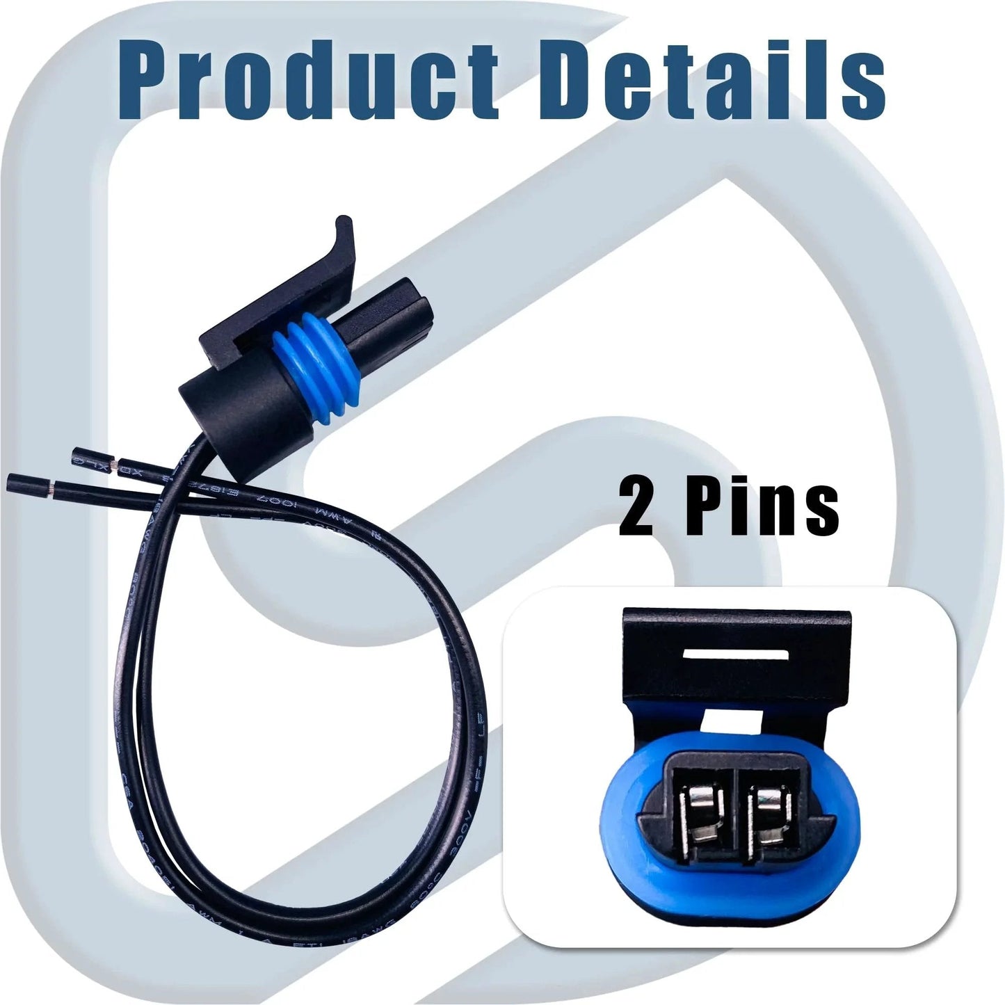Engine Coolant Temperature Sensor With Pigtail Connector Fits Buick LaCrosse, Chevy Silverado, GMC Yukon And More OE Replacement Replaces 213-4514 213-4333 19236568 12608814 12191170 showcasing connector details with 2 pins