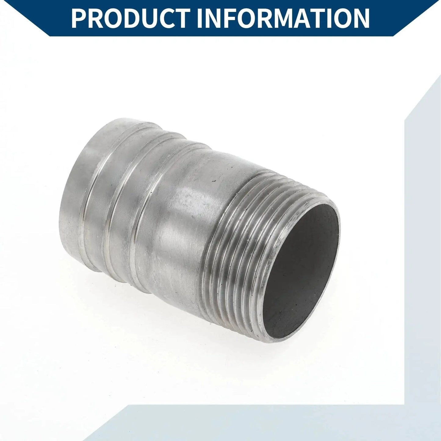 316 Stainless Steel Hose Barb Fittings I Shaped Male Thread Connector for Air Water Oil Gas Fuel, 1.6 Inch OD, Silver Tone