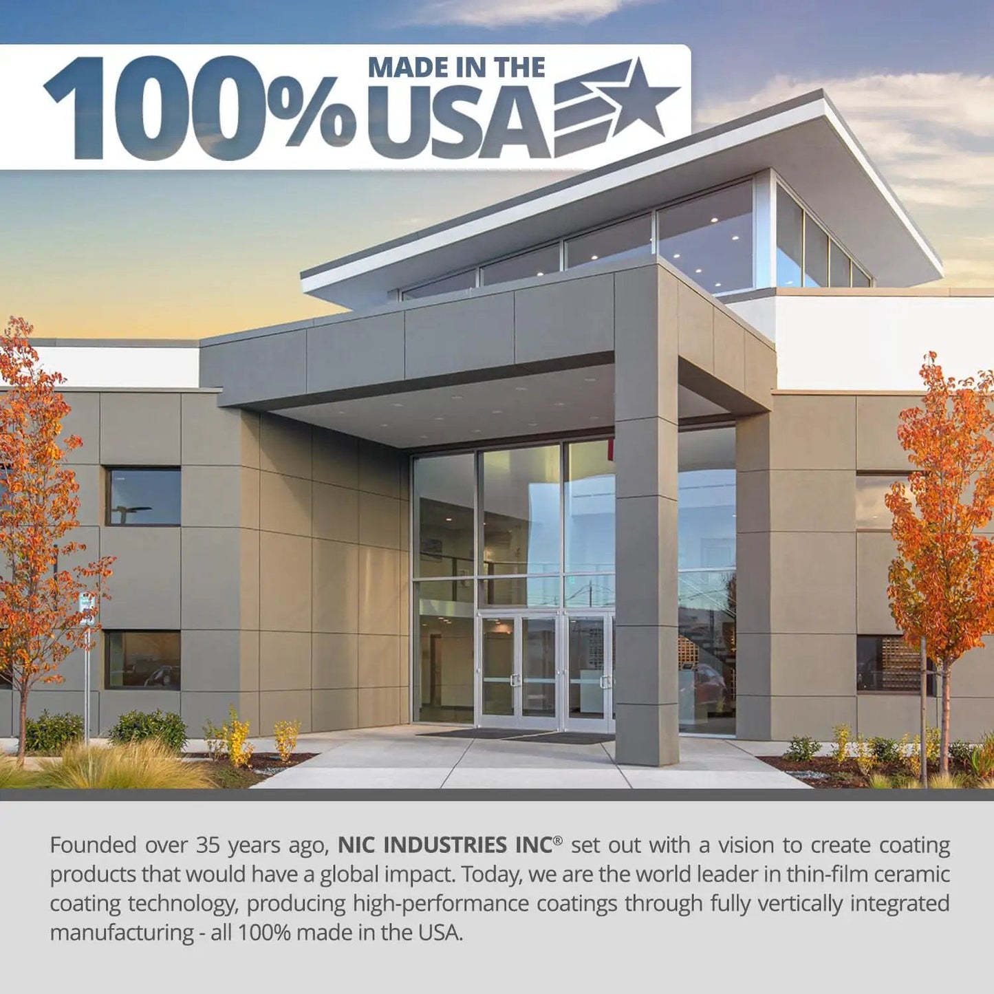 Ceramic Trim Coat Kit For Plastic Trim Restoration And UV Protection That Lasts 200 Plus Washes, A True Ceramic Coating Not A Dressing, Easy Apply, Quick Cure, Durable High Gloss Shield displayed outside a modern building.
