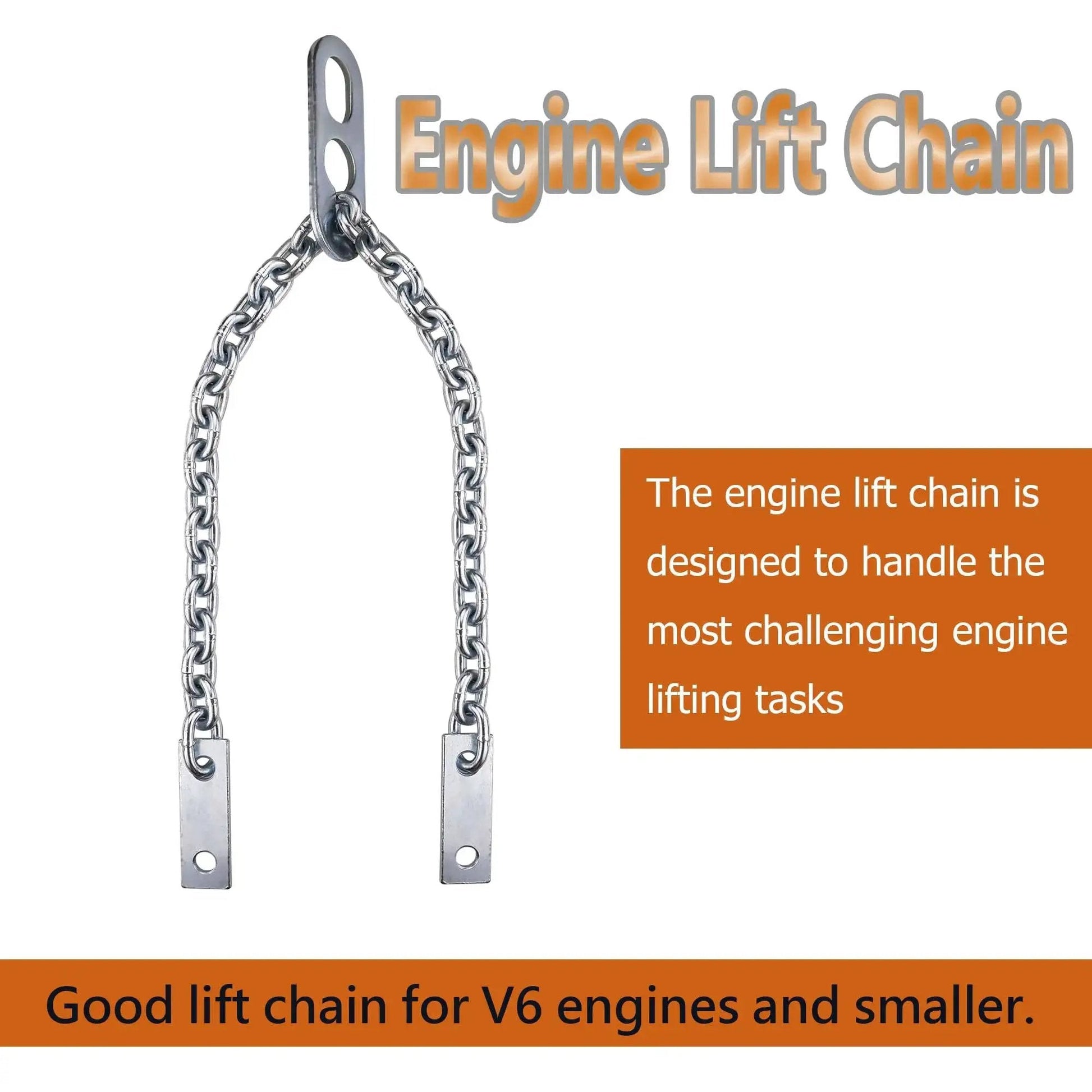 Engine Lift Chain 1000 Lbs Capacity 34 Inch Chain Hoist For Motor Engine Lifting, shown with dual hook ends.