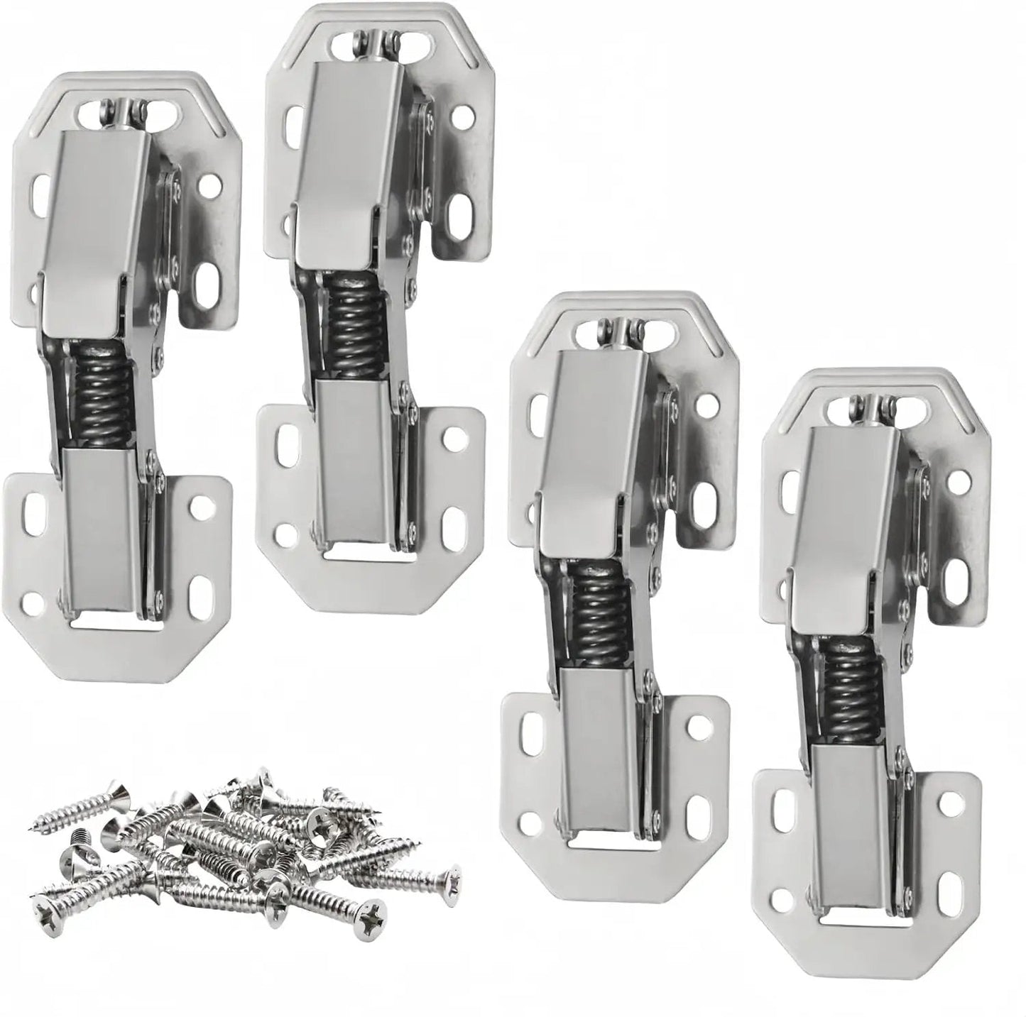 No Cup Hole Needed 4 Pack Soft Close Concealed Cabinet Hinges For Overlay And Inset Doors With Hidden Bridge 90 Degree Opening
