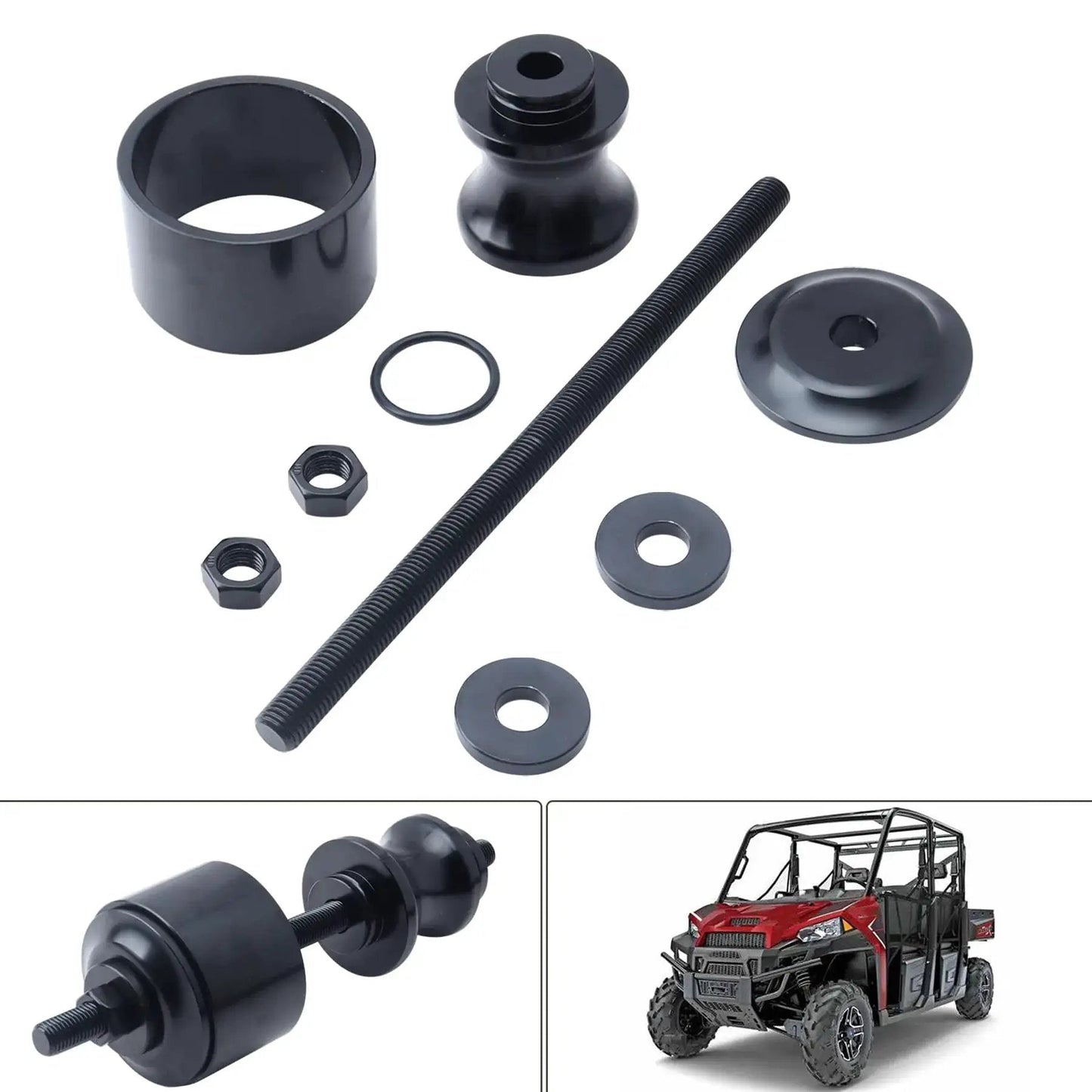 Black Wheel Bearing Removal Tool For ATV And UTV Fits 40 Or 44 Millimeter Bearings Easy Removal And Installation With Impact Or Wrench