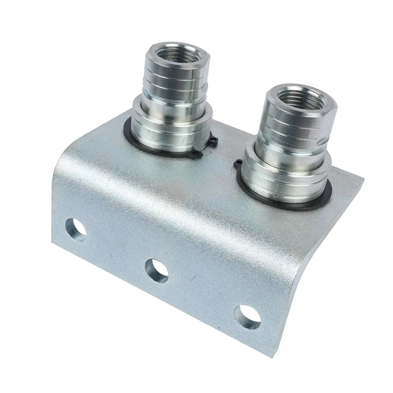 Half Inch NPT Silver Plated Ag Push Pull Hydraulic Quick Release Coupler With Breakaway Mount Bracket Model TL39 B close-up