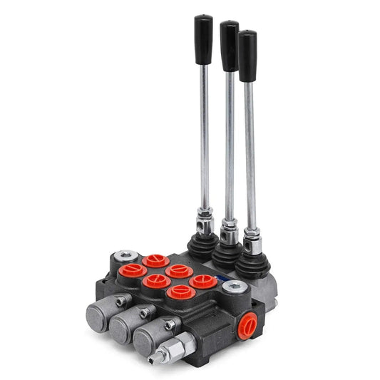 Three Spool Hydraulic Control Valve 11 GPM Double Acting Directional Valve For Tractors And Loaders With Cast Iron Body 3600 PSI Relief
