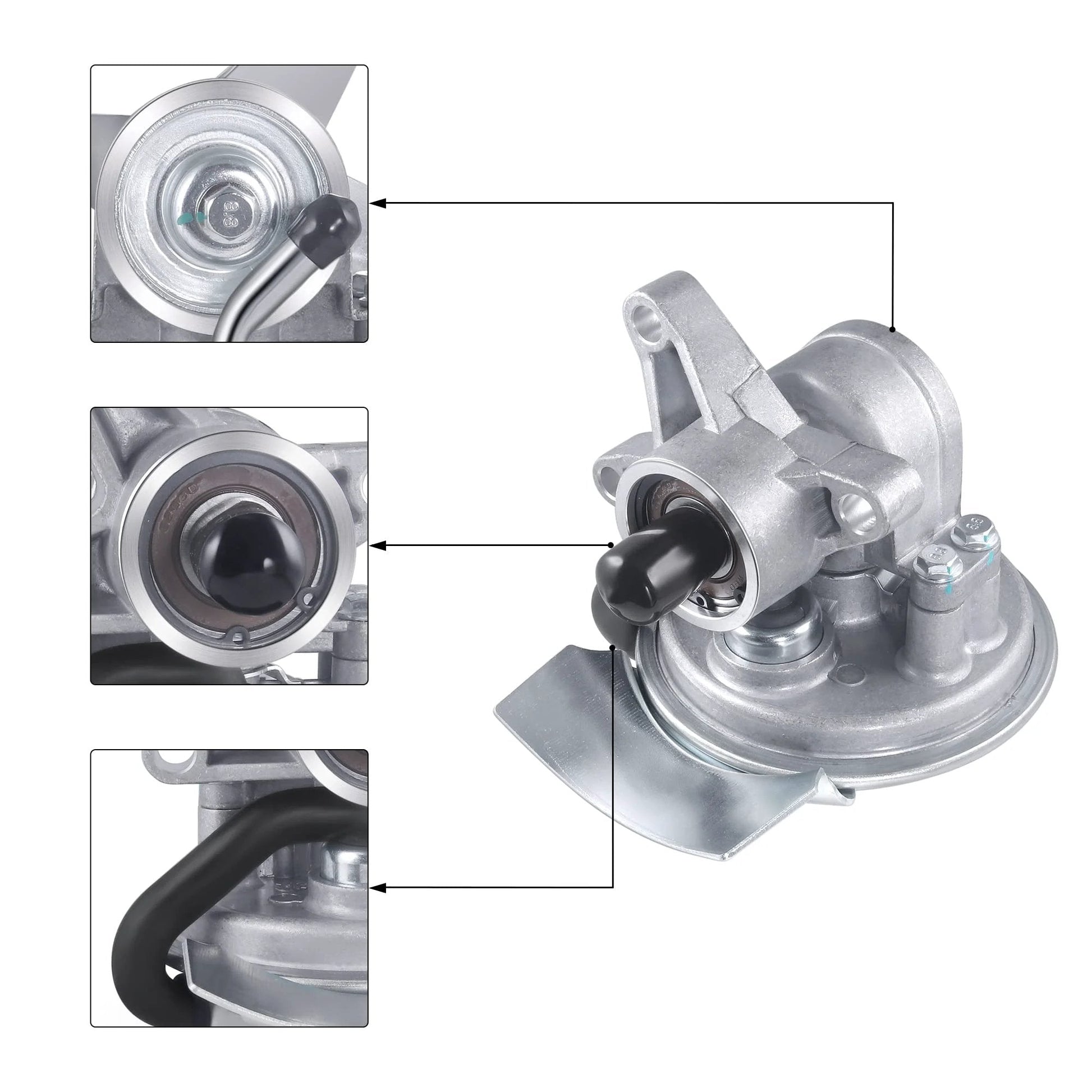 Premium Mechanical Vacuum Pump For 6.5L V8 Diesel Engines That Delivers Reliable Plug And Play Performance Compatible With 1996 To 2002 Chevy GMC C1500 C2500 C3500 Express 2500 3500 Yukon 12562793 89017558 From AULINK highlighting detailed CNC housing and installation view.
