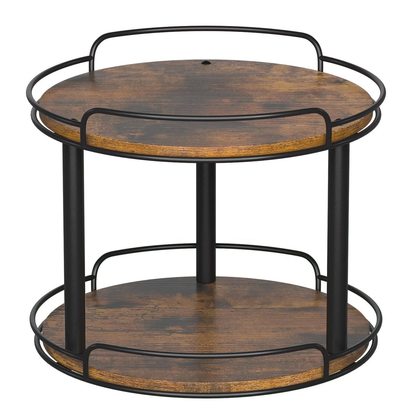 12.2 Inch Wood Lazy Susan Turntable Organizer With Two Tiers For Cabinet Kitchen Countertop Pantry And Bathroom Storage Space Saving Spice Rack For Tabletop And Shelves