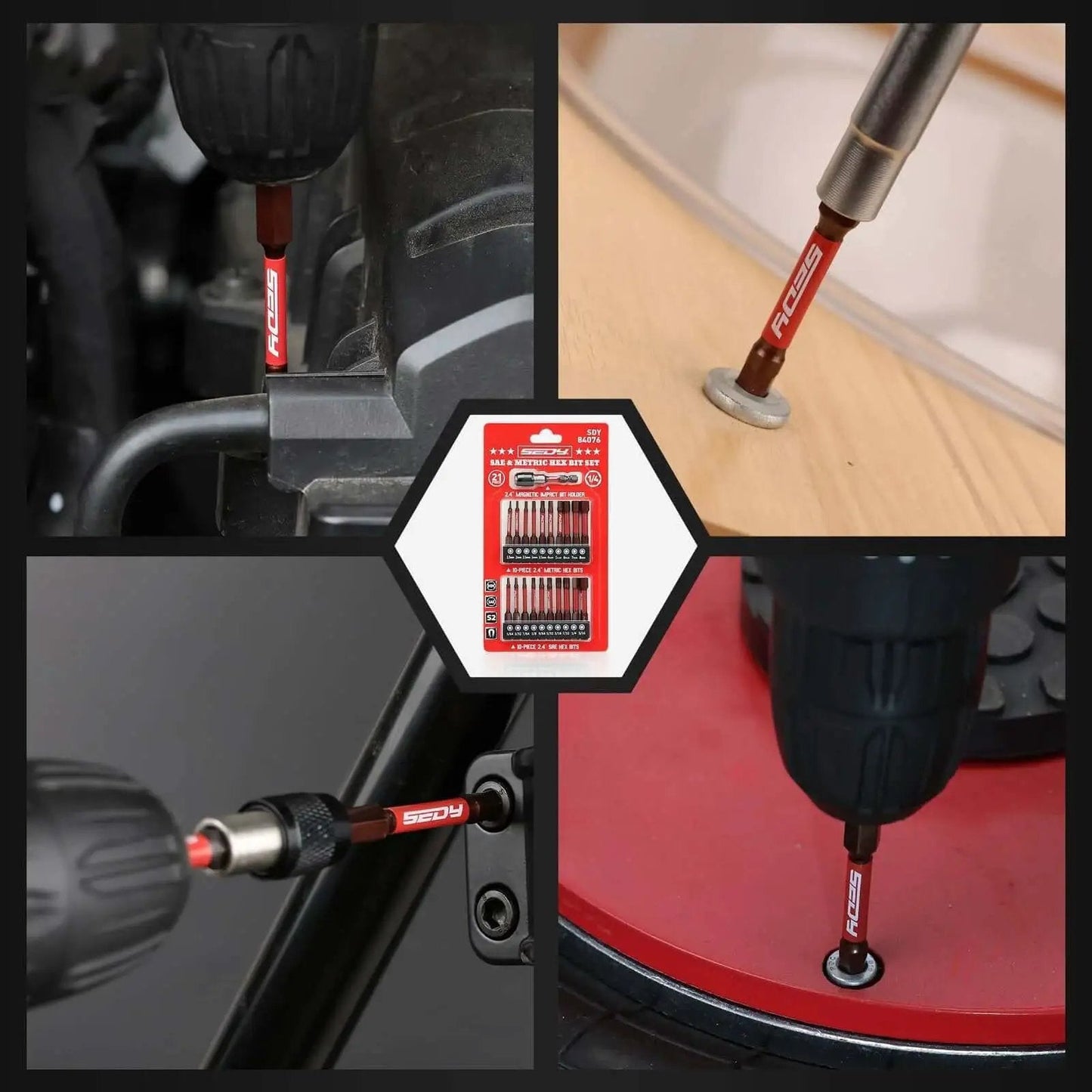 Ultimate 21 Piece 2.5 Inch Hex Head Allen Wrench Drill Bit Set With One Quarter Inch Hex Driver Bits, Magnetic Impact Bit Holder