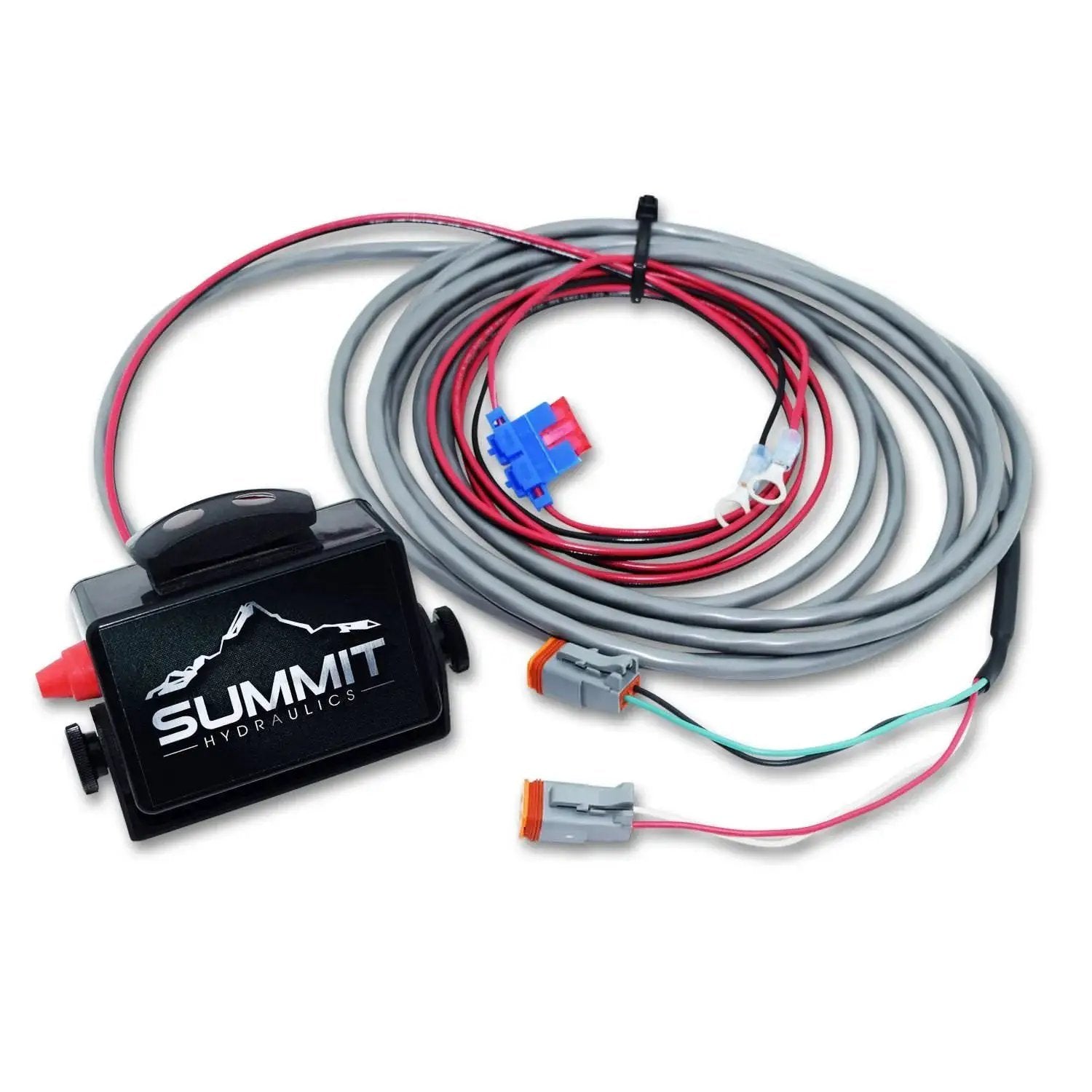 Hydraulic Multiplier And SCV Splitter Diverter Manifold Kit with Couplers and Switch Box Control with cables visible