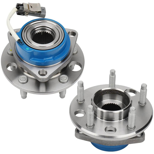 Front Wheel Hub & Bearing Assembly Pair (5 Lug w/ABS) for Buick LeSabre Century Riviera, Cadillac Seville DeVille Eldorado, Chevy Lumina APV