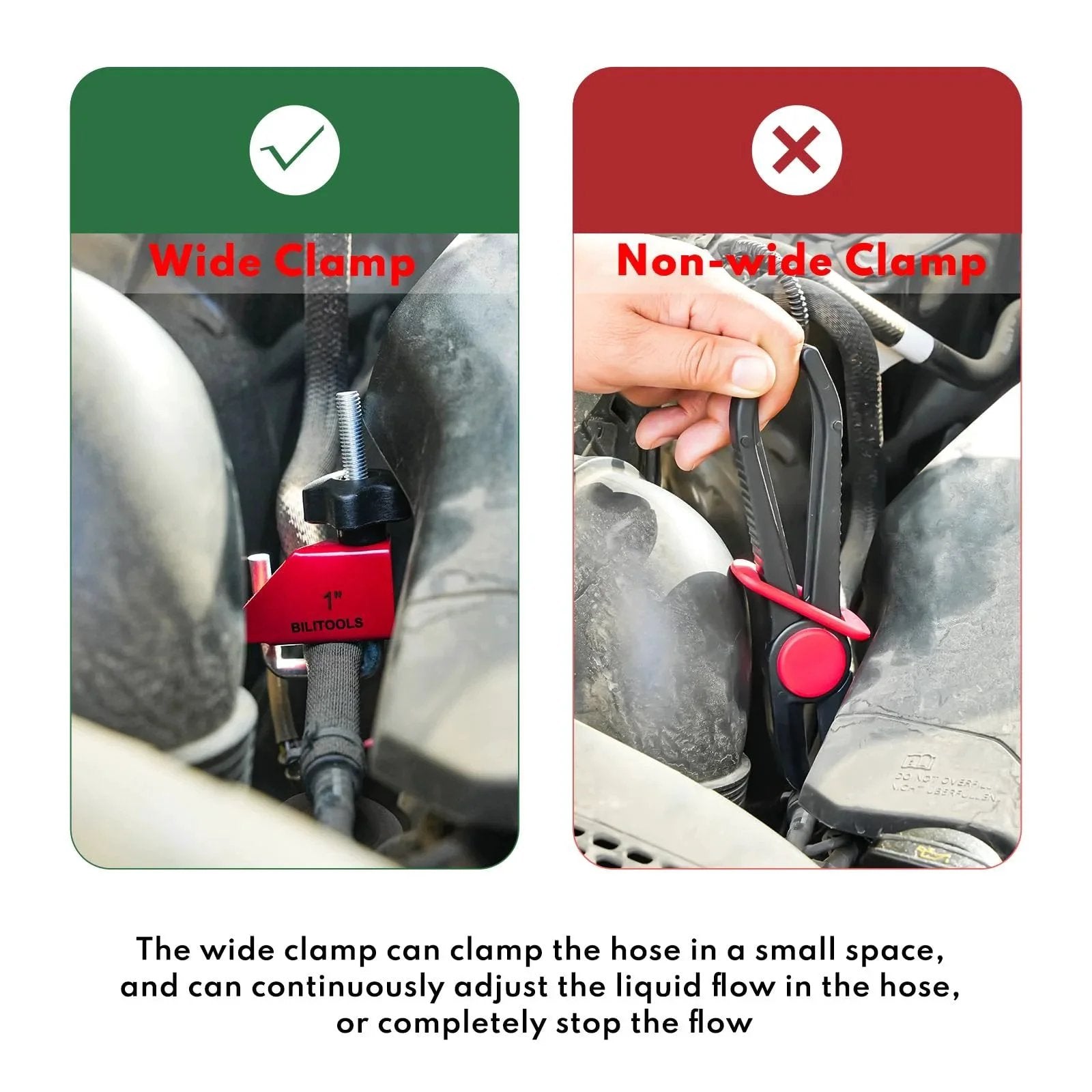 Four Piece Hose Pinch Off Pliers Set For Fuel Line Coolant Radiator Brake Hoses Clamp Tool Using Wide Clamp on Hose