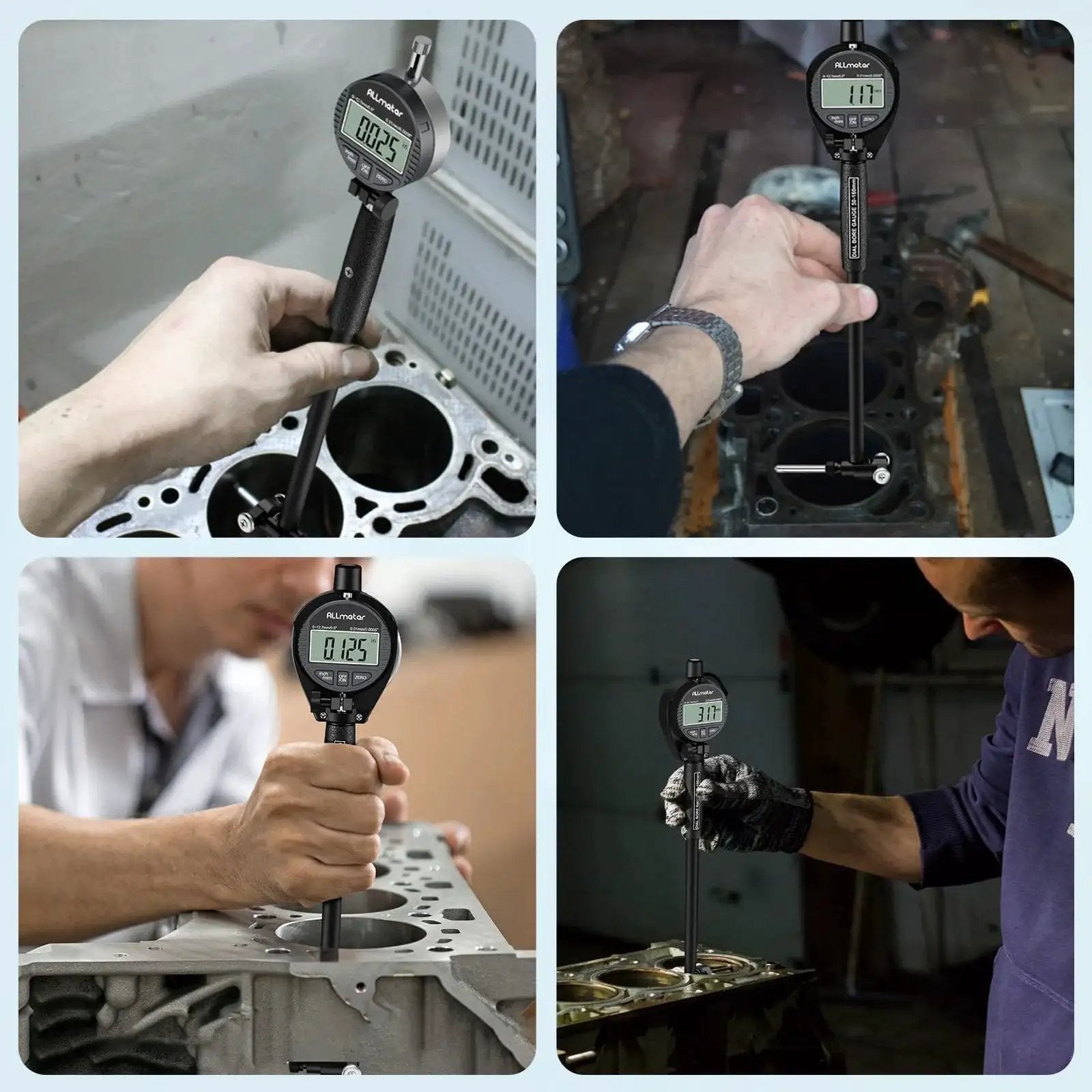 Digital Bore Gauge Kit Pro Grade 50 To 160 Millimeters 0.01 Millimeters Precision Internal Diameter Measuring Tool in use