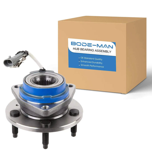 Single Front Wheel Hub and Bearing Assembly 2002-2006 for Buick Rendezvous, Chevy Venture, Pontiac Montana, Aztek shown with box