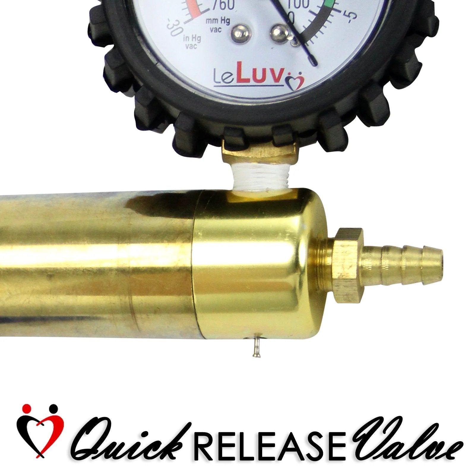 Ultima Black Manual Vacuum Pump With Aluminum Alloy Cylinder And Brass Handle showing pressure gauge and quick release valve.