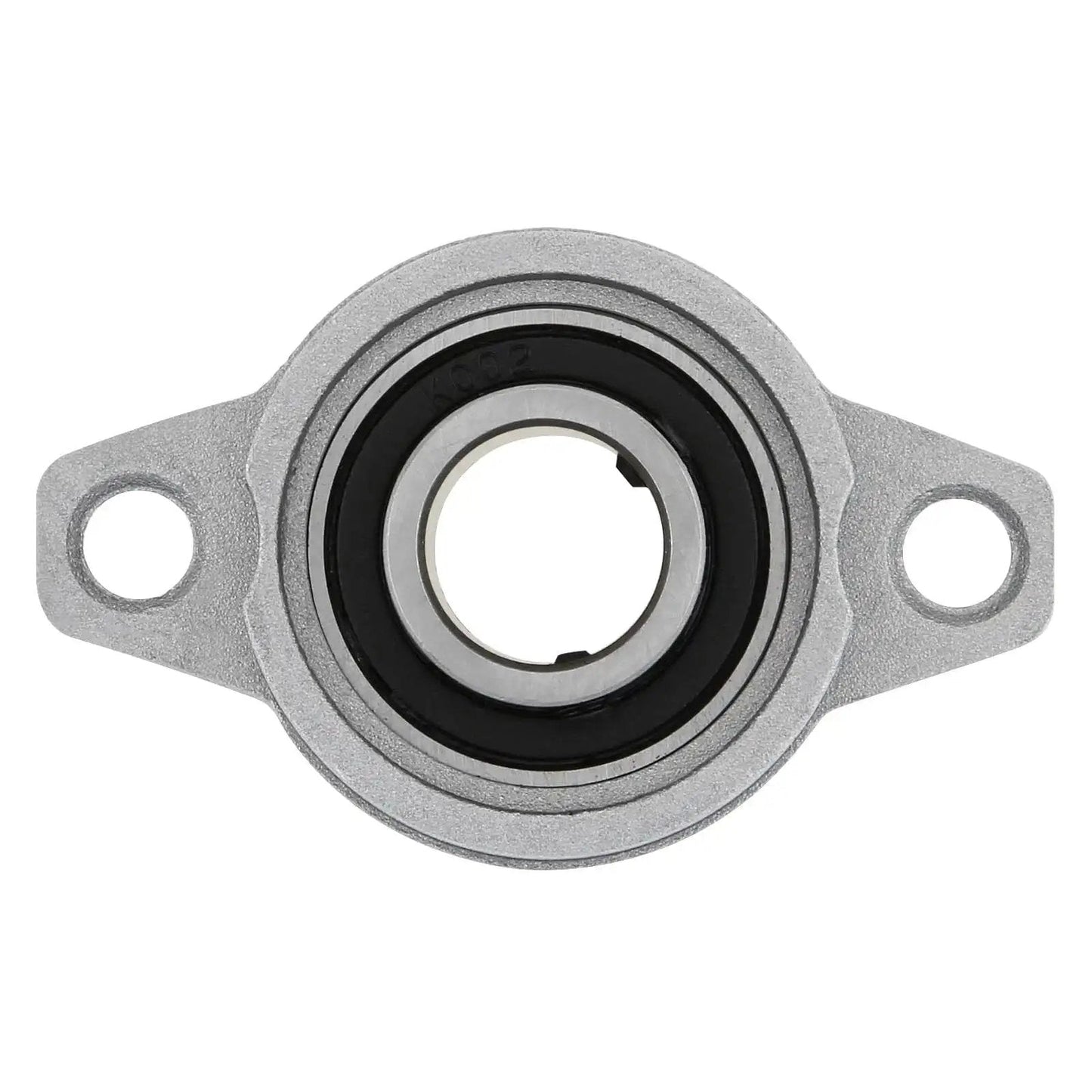 Front view of Four Pack KFL08 Pillow Block Bearings For 8mm Shafts, Flange Mounted Zinc Alloy Housing, 8mm Bore, 5mm Mounting Holes