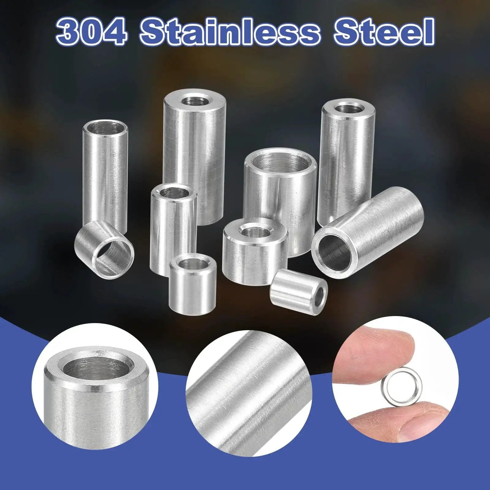 8 Pack 304 Stainless Steel Spacer 12mm ID 16mm OD 12mm Length Unthreaded Round Standoff Bushing for Screws Bolts Rods
