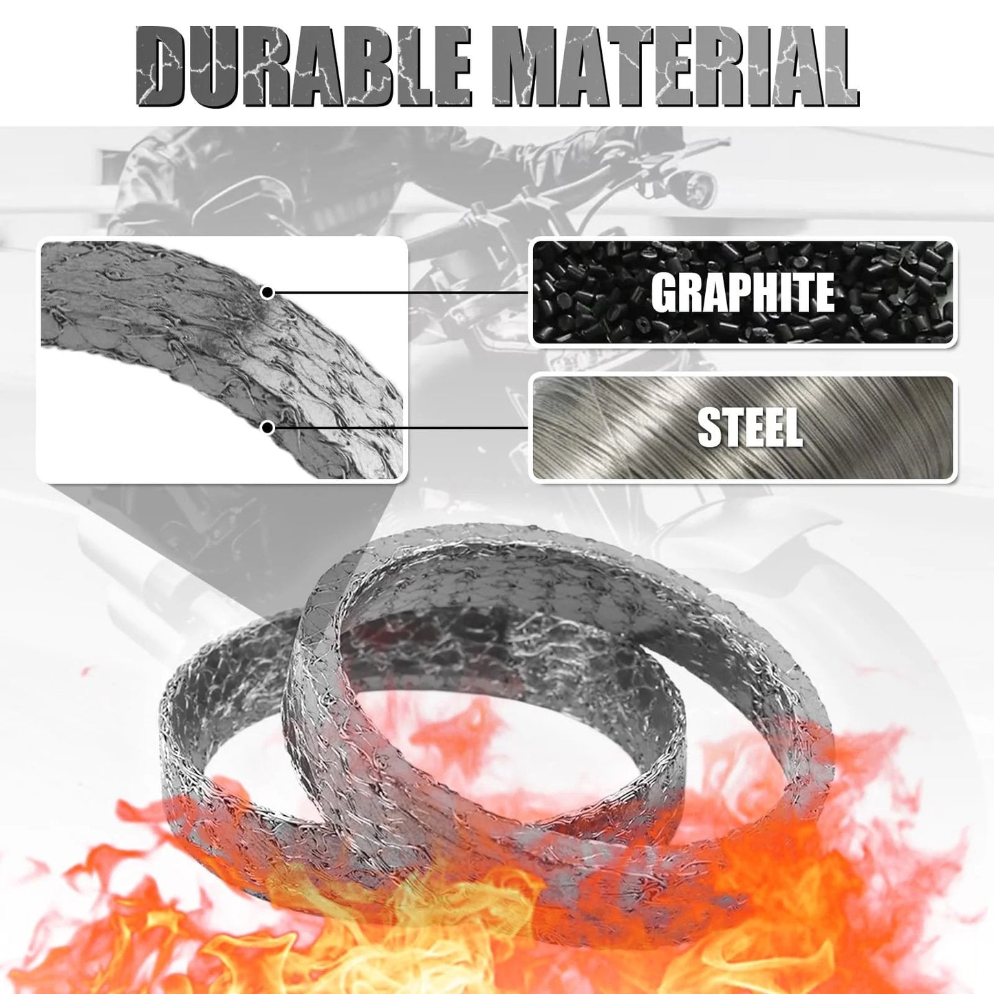 Two Piece Exhaust Gasket Set Graphite And Steel For Harley Softail Dyna Touring Sportster Models After 1984 Not V Rod