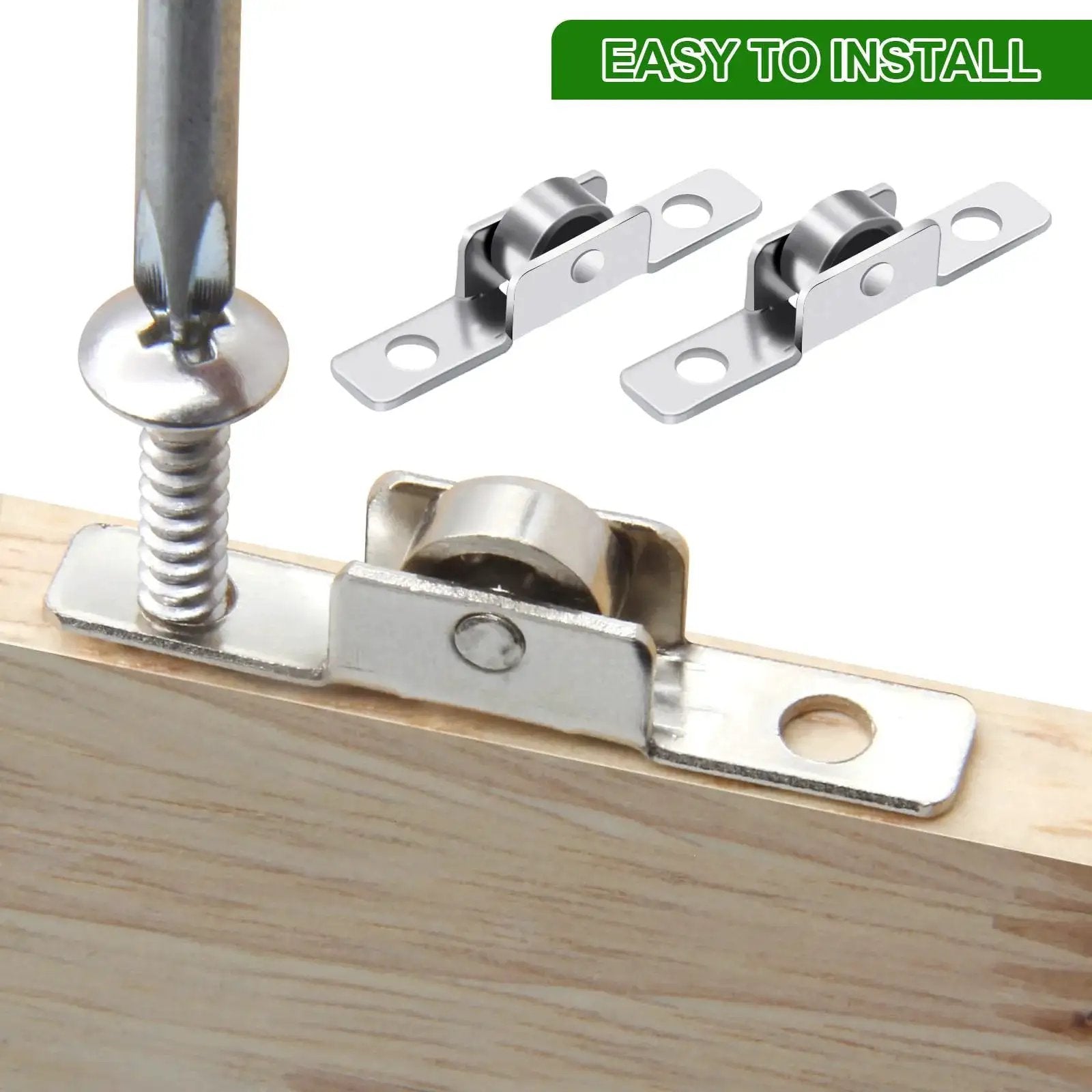 36 Pack Three Eighths Inch Metal Sliding Window Rollers With Universal Metal Axles For Windows Cabinets And Doors installation view