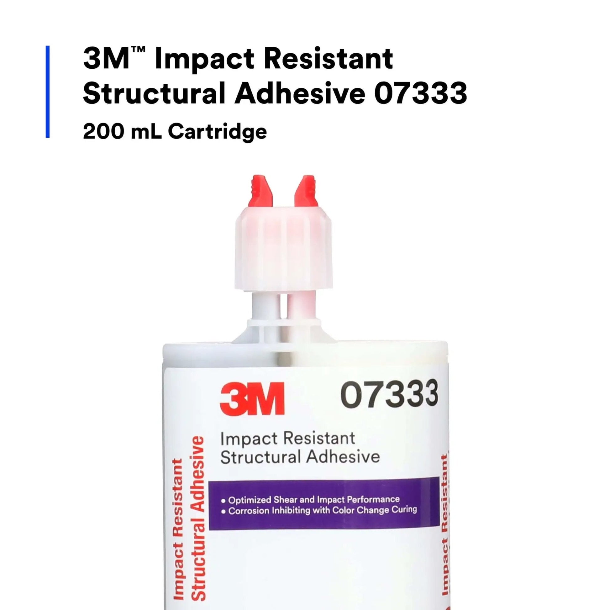 Impact Resistant Structural Adhesive 07333, Two-Part Epoxy for Automotive OEM Repair, 200 mL Cartridge