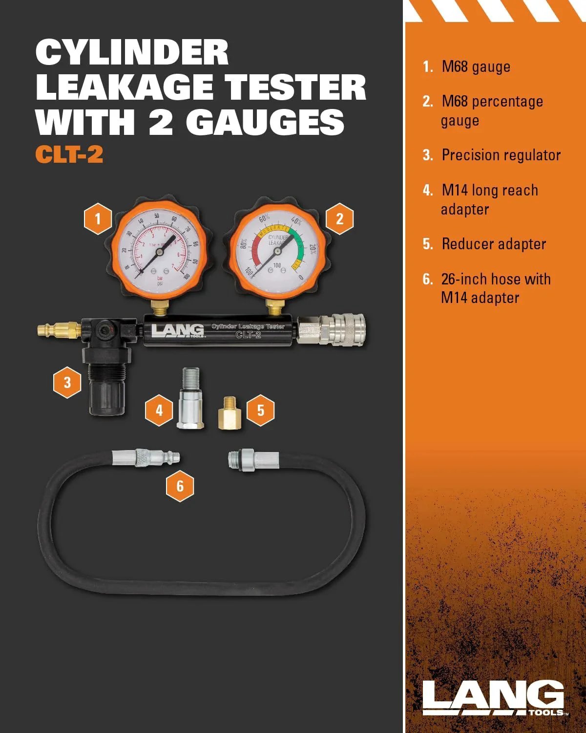 Cylinder Leakage Tester For Engine Cylinders With 100 PSI Test Capacity And Dual Gauges DIY Friendly Auto Diagnostic Tool