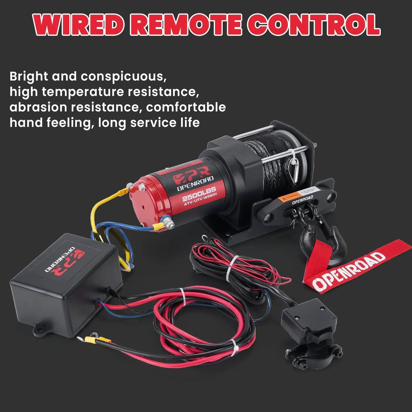 Wired remote control for Beefed Up Heavy Duty 2500 Lb 12V ATV UTV Winch With Waterproof Electric Motor and Synthetic Rope