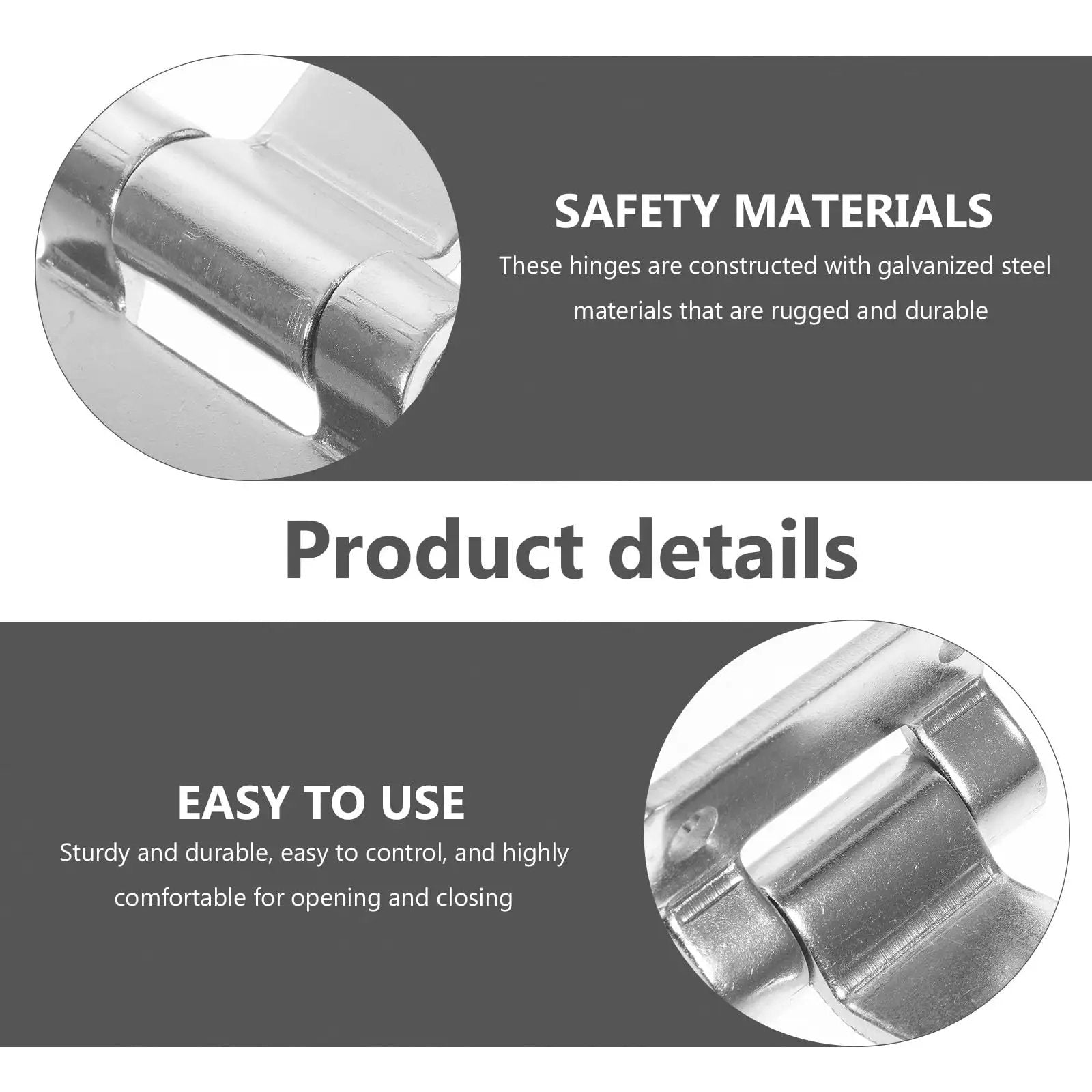 Close-up view of Heavy Duty Galvanized Steel Friction Hinges for Industrial Cabinets and Distribution Boxes 2 Pack.