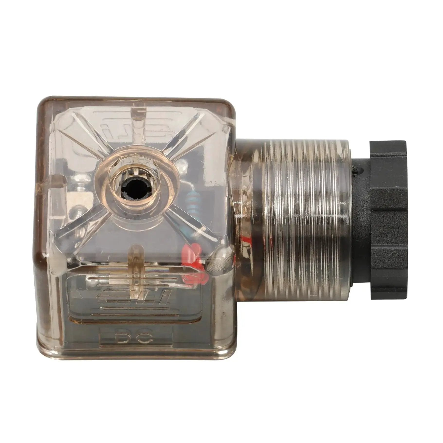 Close-up of Heavy Duty 3-Spool Hydraulic Control Valve Solenoid 12V DC With 13 GPM Flow At 3600 PSI, showing inlet port.