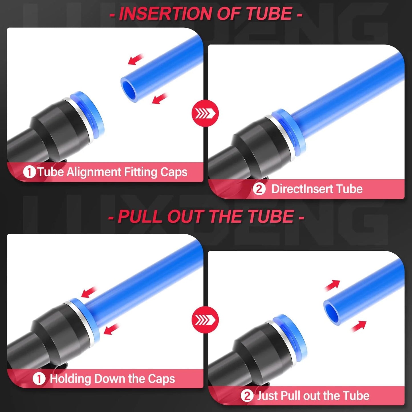 Blue 6mm OD Tee Push To Connect Tube Fittings For Air And Vacuum Quick Connect Pneumatic Connector Compatible With PU PA PE PVC Tubing Pack Of 10.