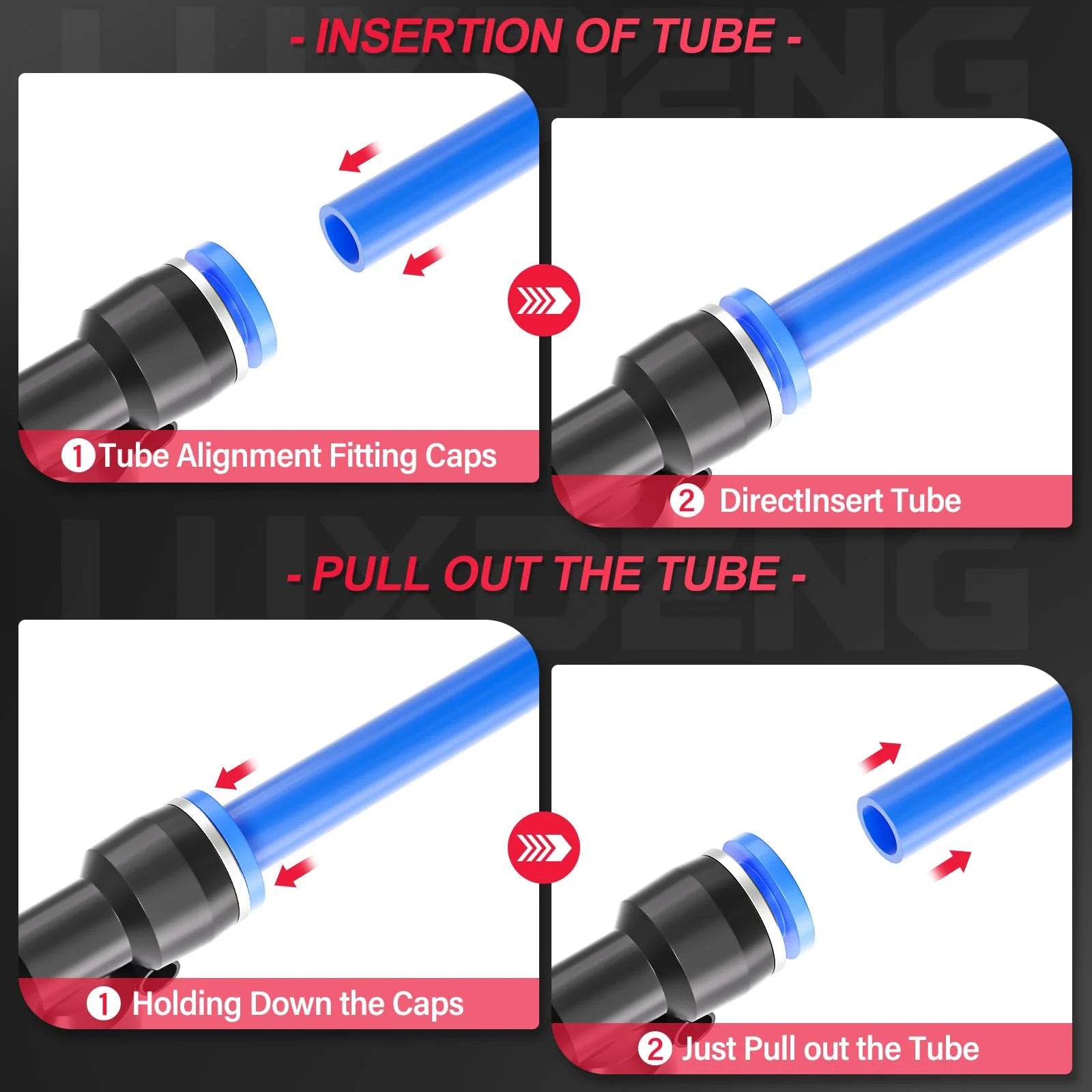 Blue 6mm OD Tee Push To Connect Tube Fittings For Air And Vacuum Quick Connect Pneumatic Connector Compatible With PU PA PE PVC Tubing Pack Of 10.