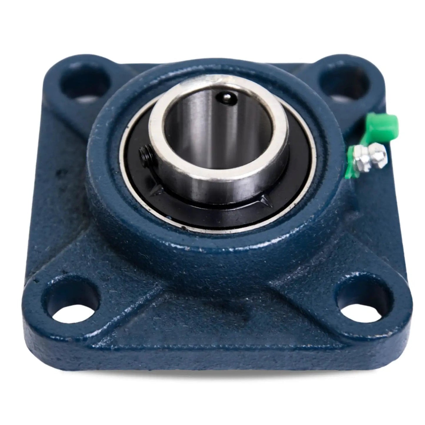 Pillow Block Bearing UCF201 8 One Half Inch Bore Two Pack With Four Bolt Flange Mount Self Aligning Square Base Pre Lubricated Set Screw Locking