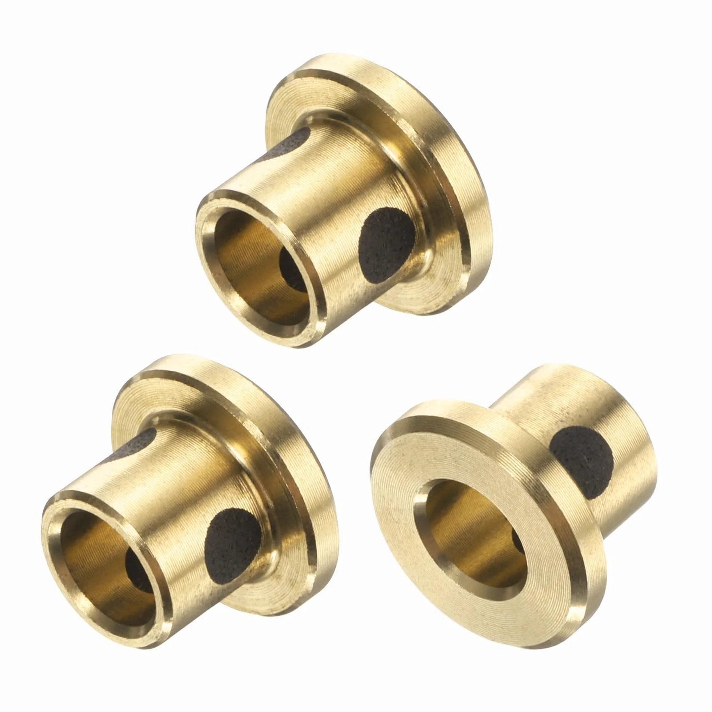 3 Pack Flange Sleeve Bearings With 5mm Bore 7mm OD And 8mm Height Oilless Graphite Brass Bushings Cast Brass Bushing Self Lubricating For Smooth Linear Motion In Machinery