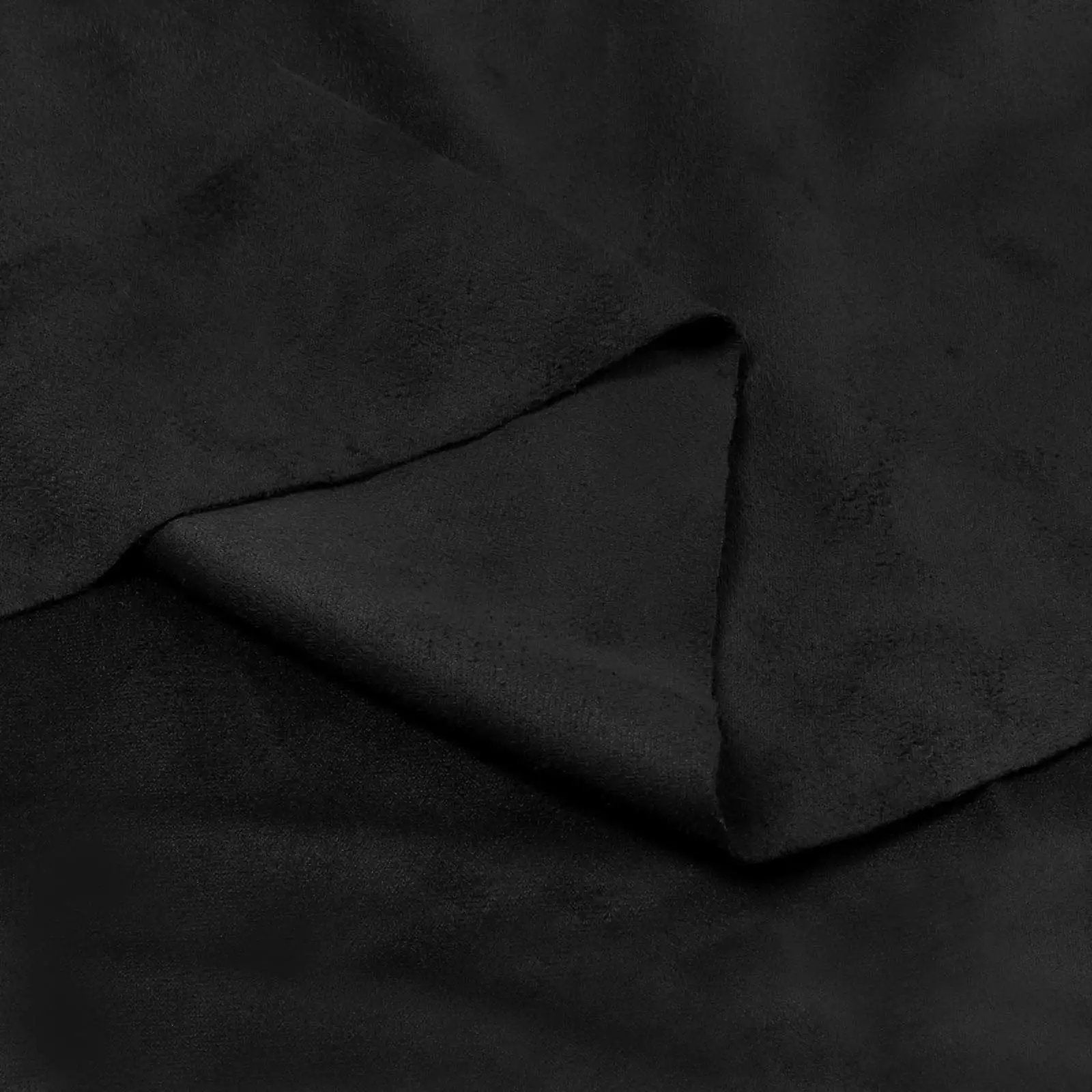 Close-up of Double Sided Faux Suede Headliner Fabric Without Foam Backing for Cars, Trucks, SUVs in black color