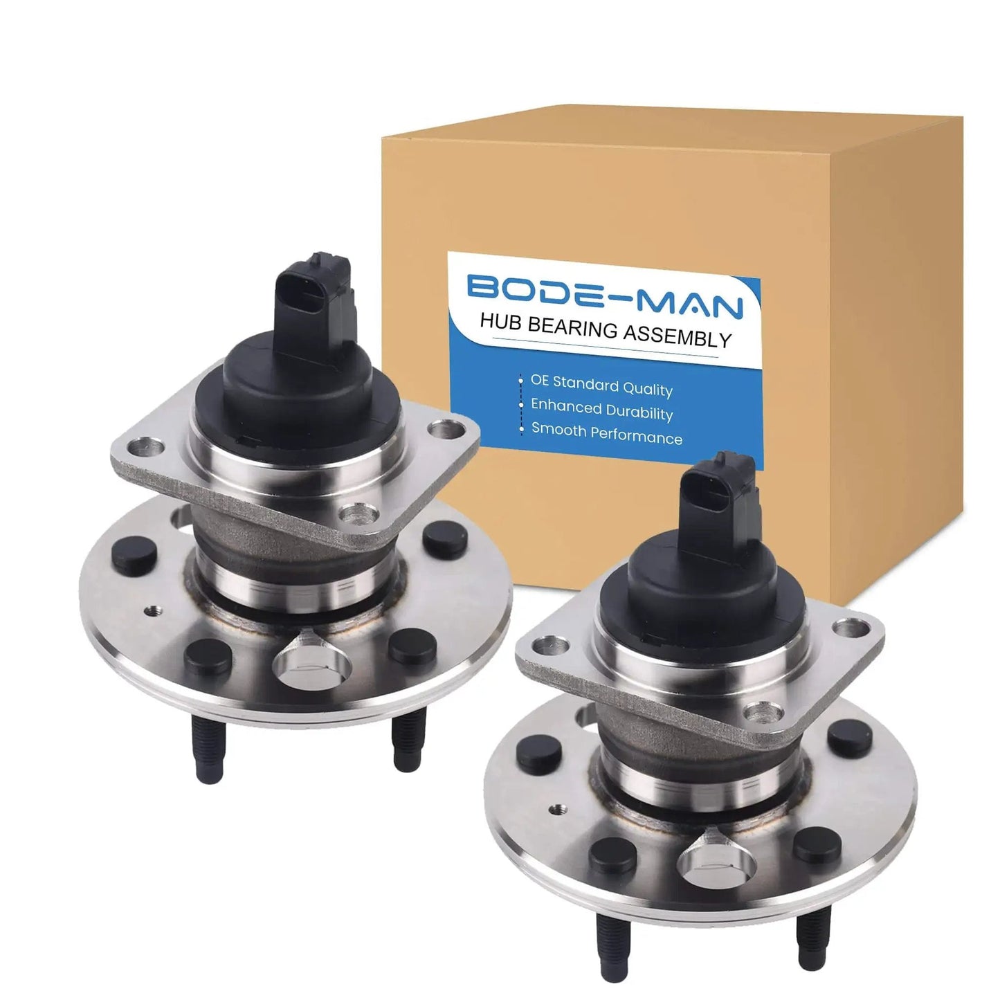 Rear Wheel Hub Assembly with ABS, Pair (2) Sealed Ball Bearing Replacement for 2000 to 2005 Buick LeSabre, Cadillac DeVille DTS
