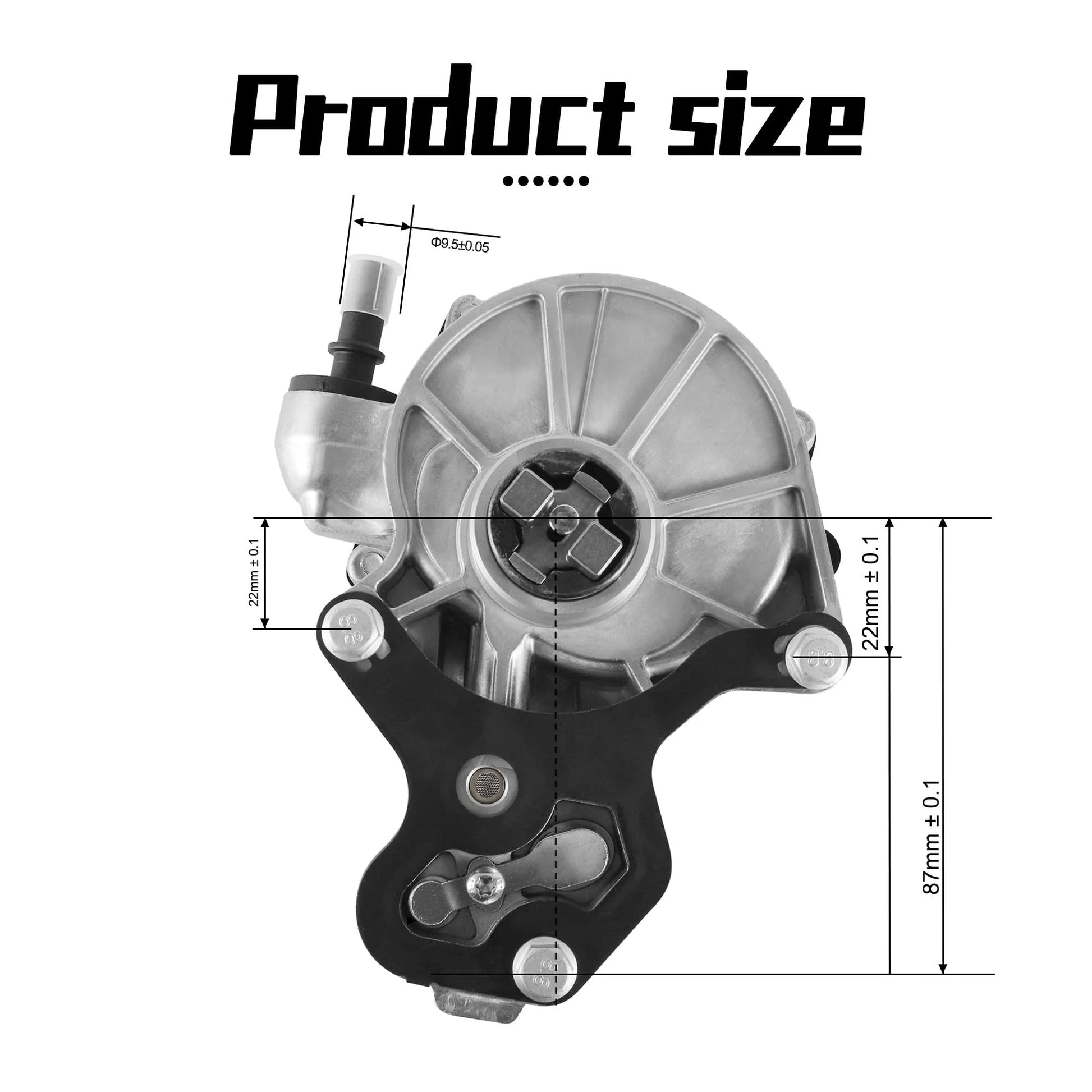Vacuum Pump For GM 2.0L And 2.5L Engines Fits Chevy Impala 2014 2019 OEM Parts shown with size dimensions
