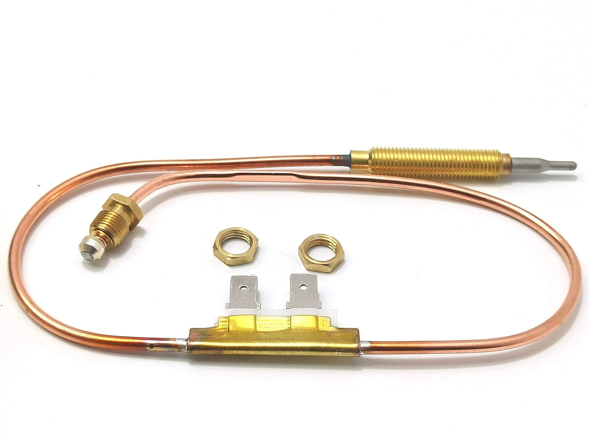Heavy Duty 18 Inch Heater Thermocouple 104146-01 104146-02 for RLP30 RLP50VA RLP100A and more LP heaters, shown with fittings.