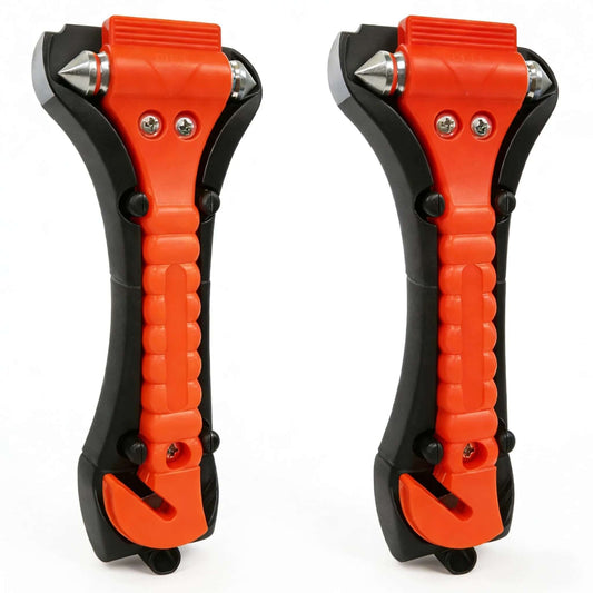 2 In 1 Car Window Breaker Hammer And Seat Belt Cutter Emergency Escape Tool For Auto Safety Two Pack High Carbon Steel Glass Breaker With Sharp Cutter Knife