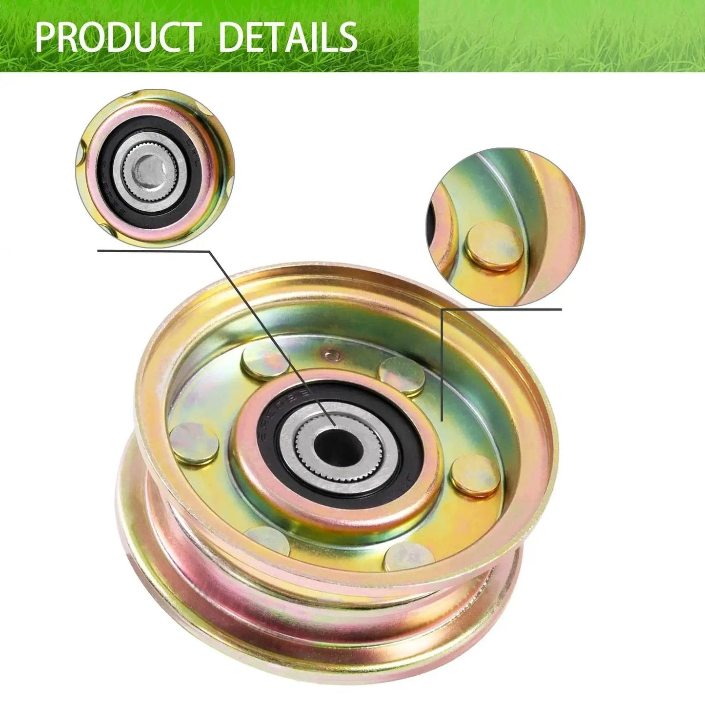 Flat Idler Pulley Replacement For MTD And Toro Lawn Mowers OTDSPARES Replaces OEM 756-0981 756-04224, close-up view