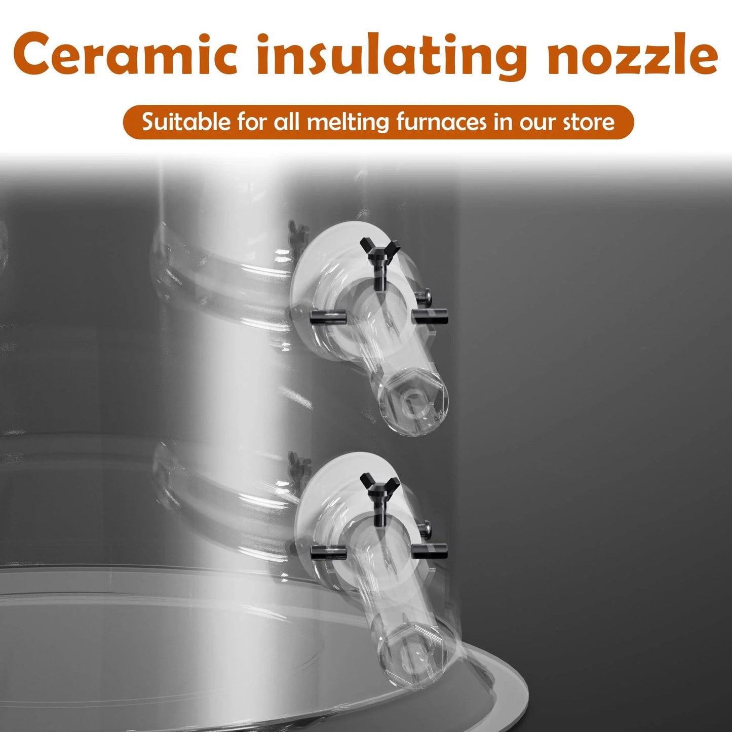 Heavy Duty Ceramic Insulating Nozzle For Furnace Replacement Pipe, side view of white ceramic pipe installed in furnace